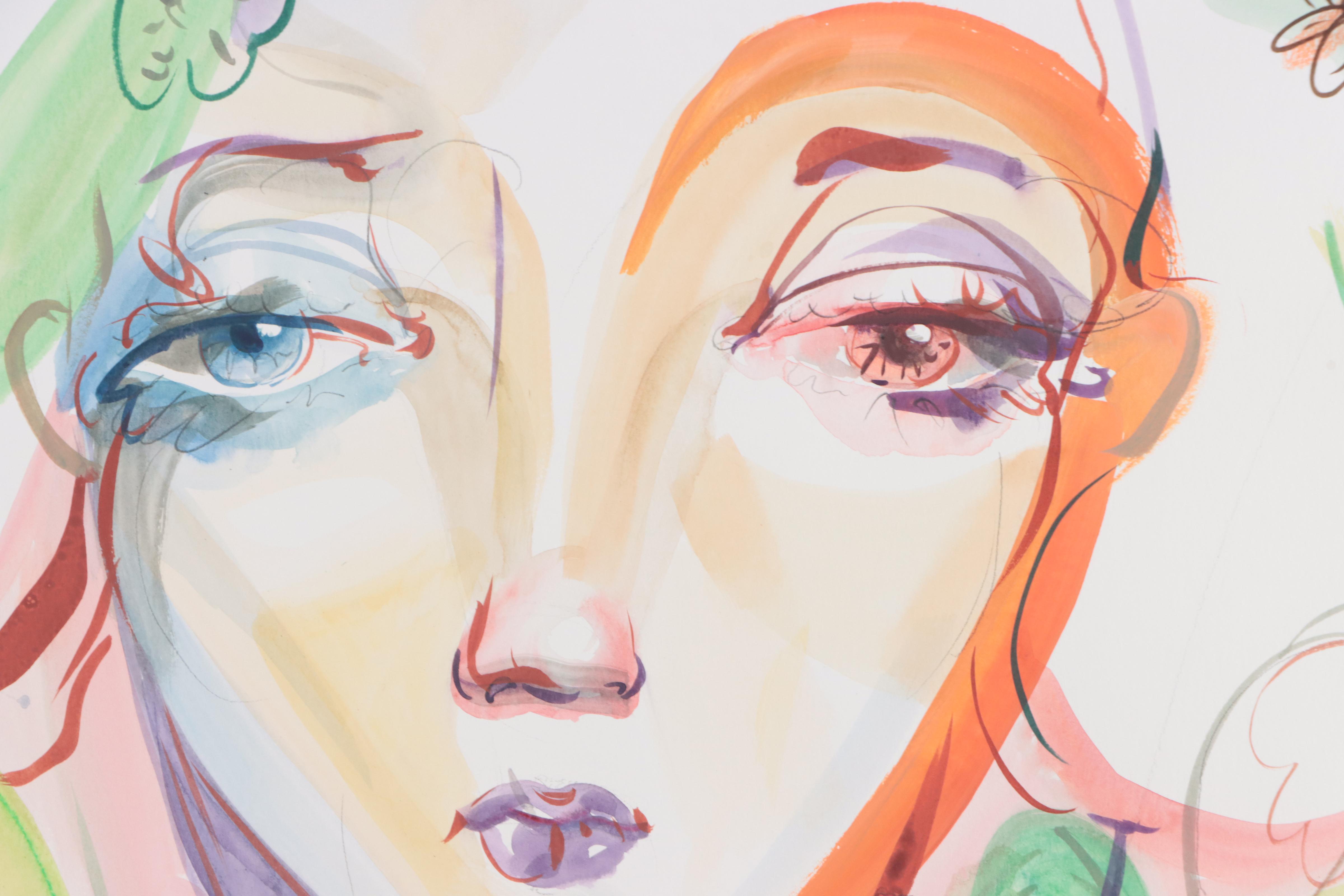 Dan Sabau Watercolor Painting "Sunset Fire Flies," 2023