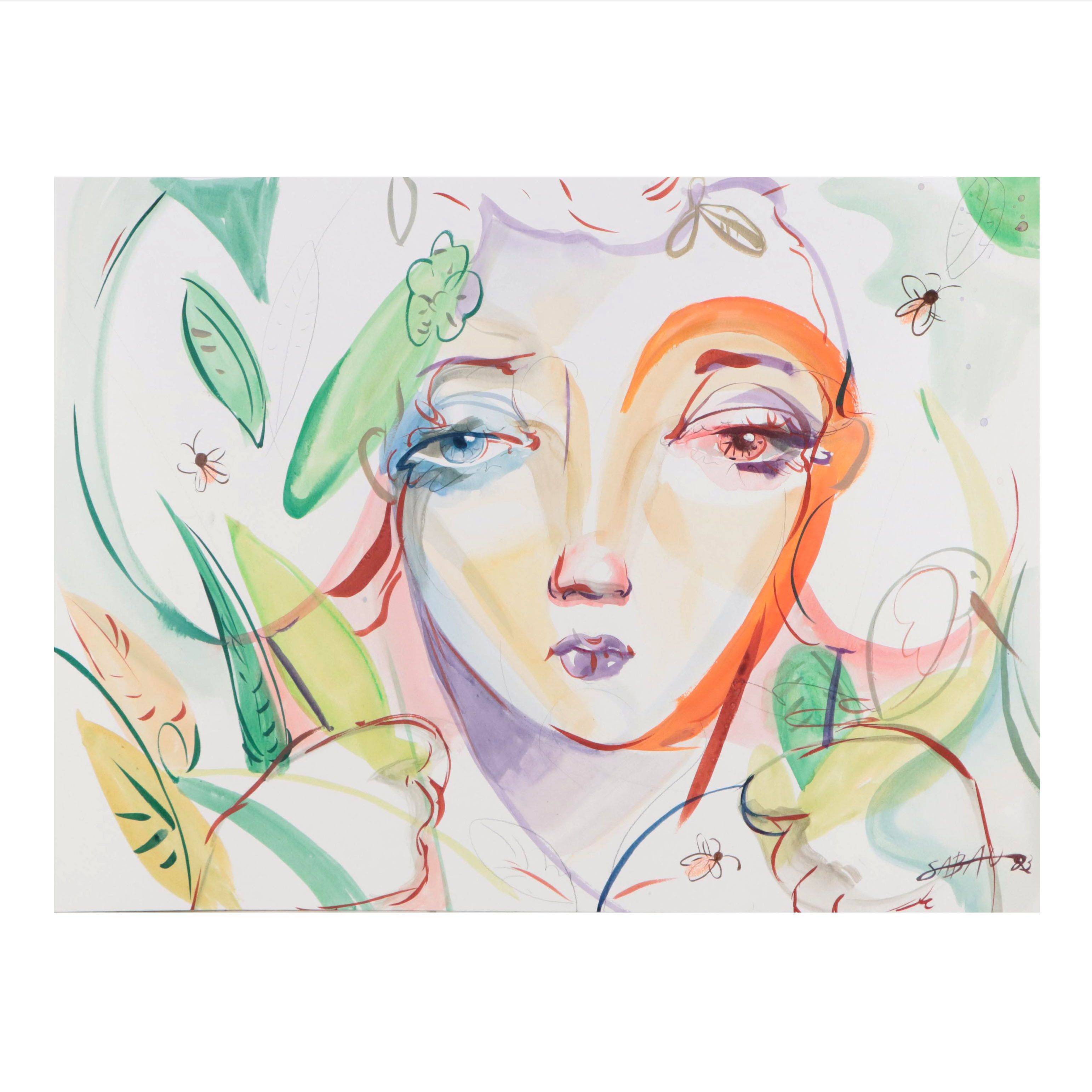 Dan Sabau Watercolor Painting "Sunset Fire Flies," 2023