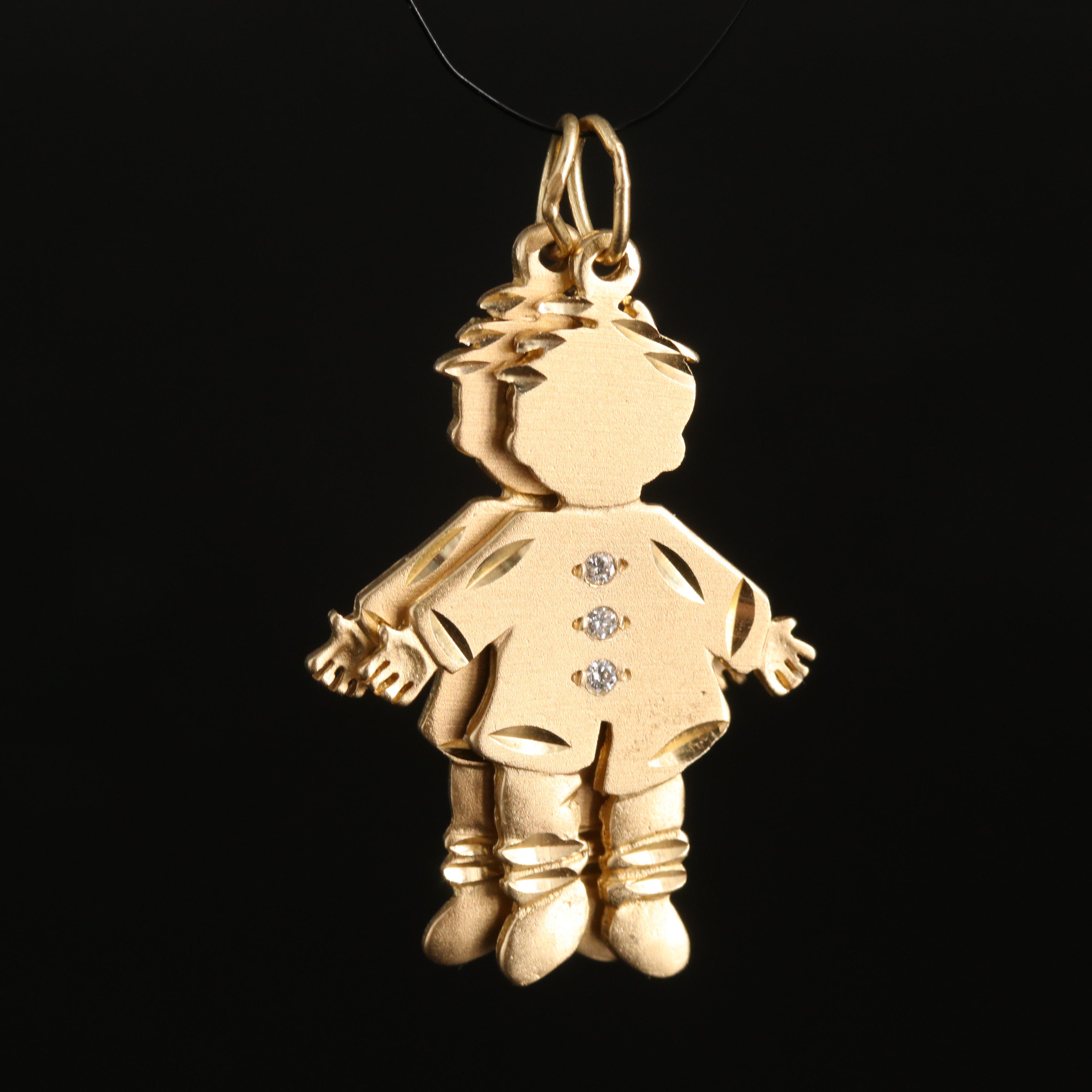 14K Baby Charms with 0.02 CTW Diamond Accents