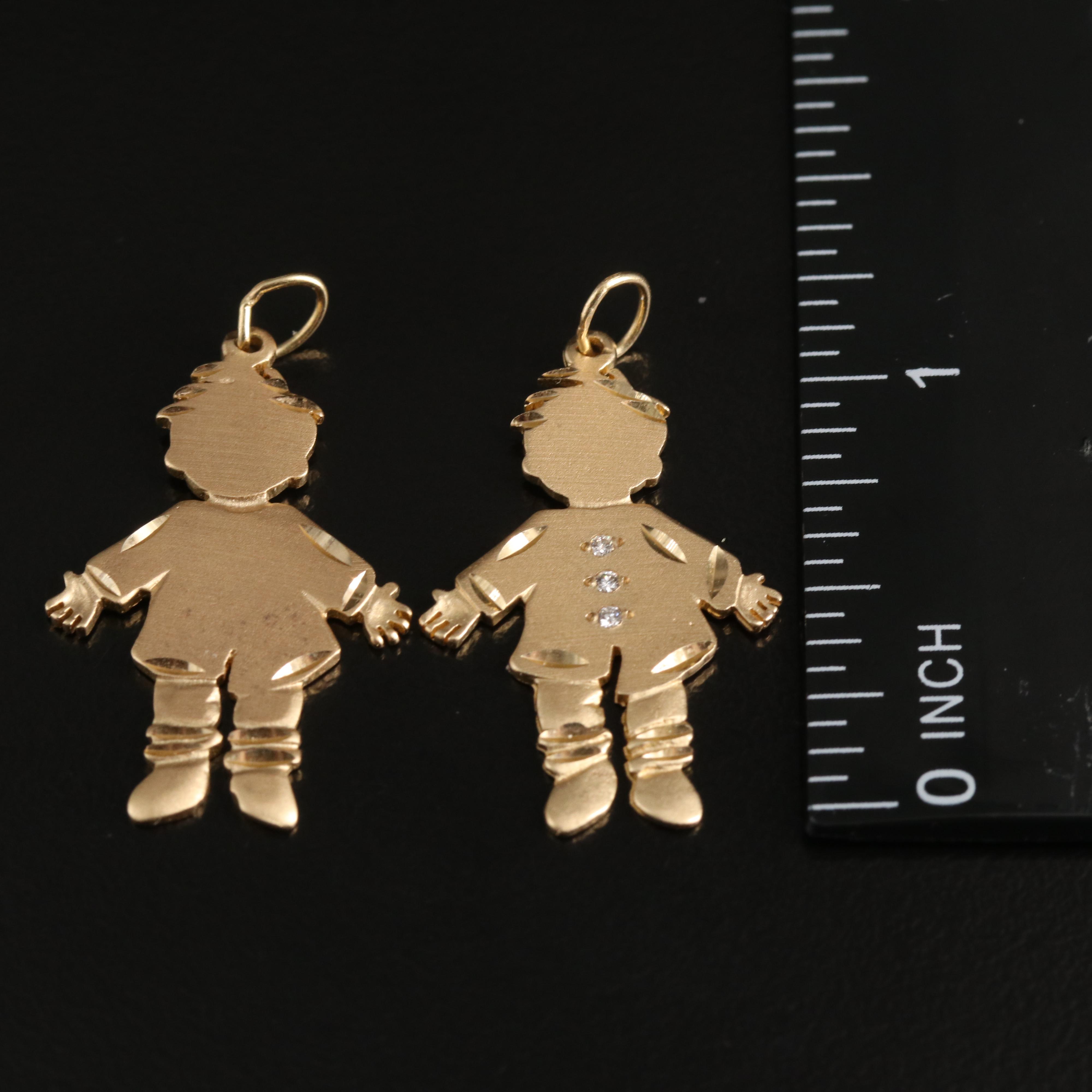14K Baby Charms with 0.02 CTW Diamond Accents