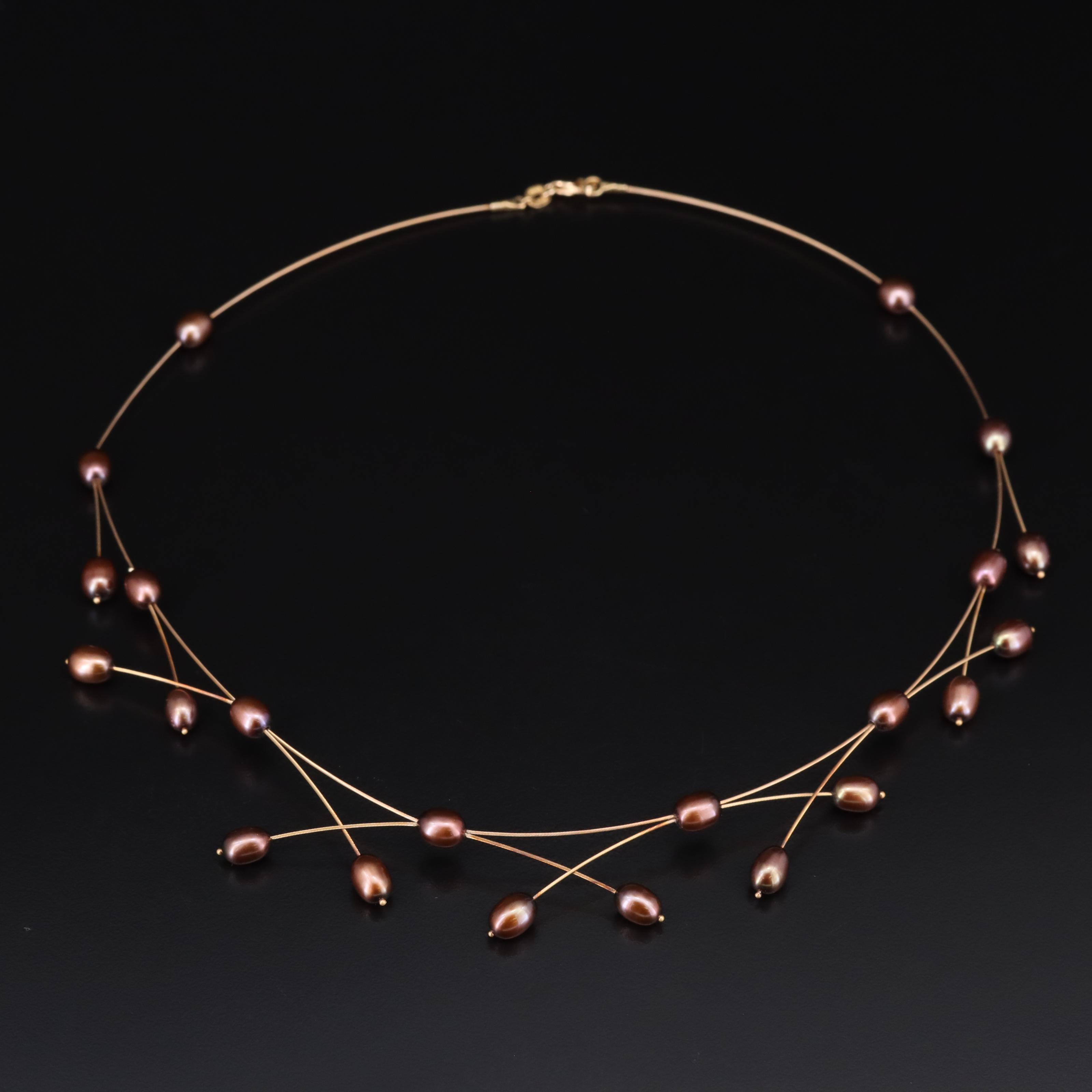 14K Pearl Fancy Link Necklace