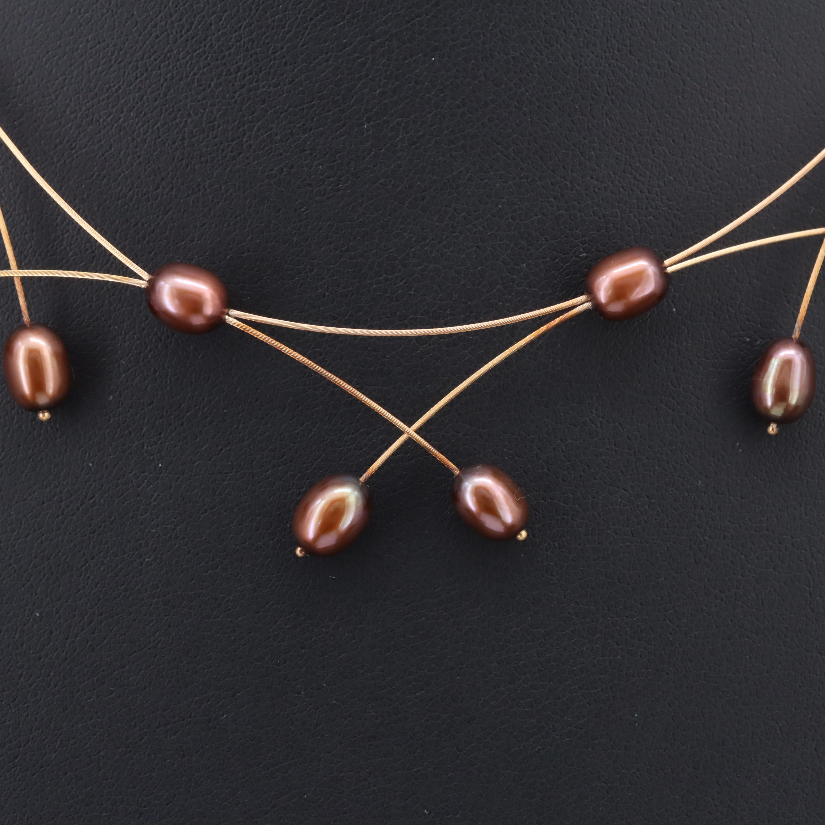 14K Pearl Fancy Link Necklace