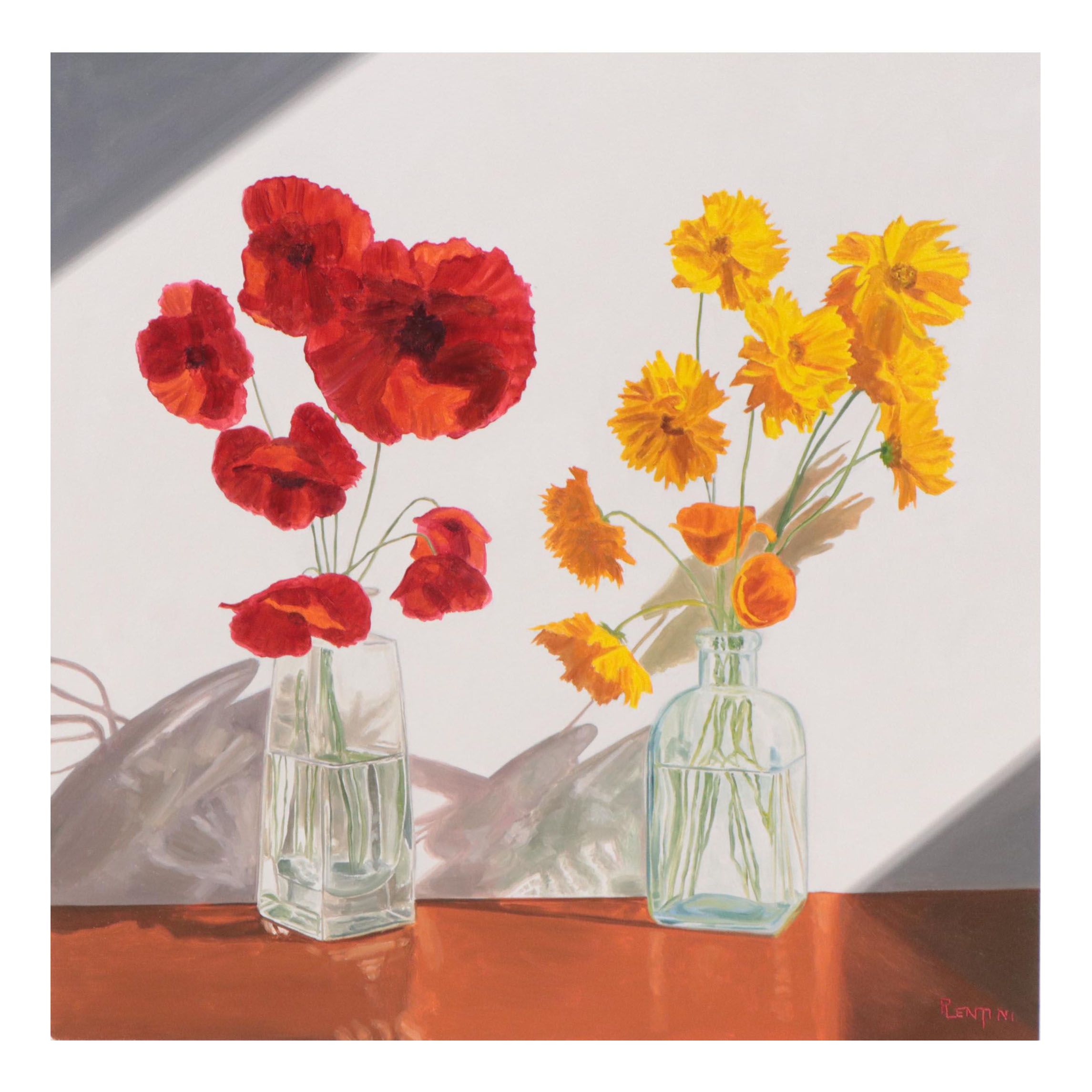 Peter Lentini Oil Painting "Dialogue," 21st Century