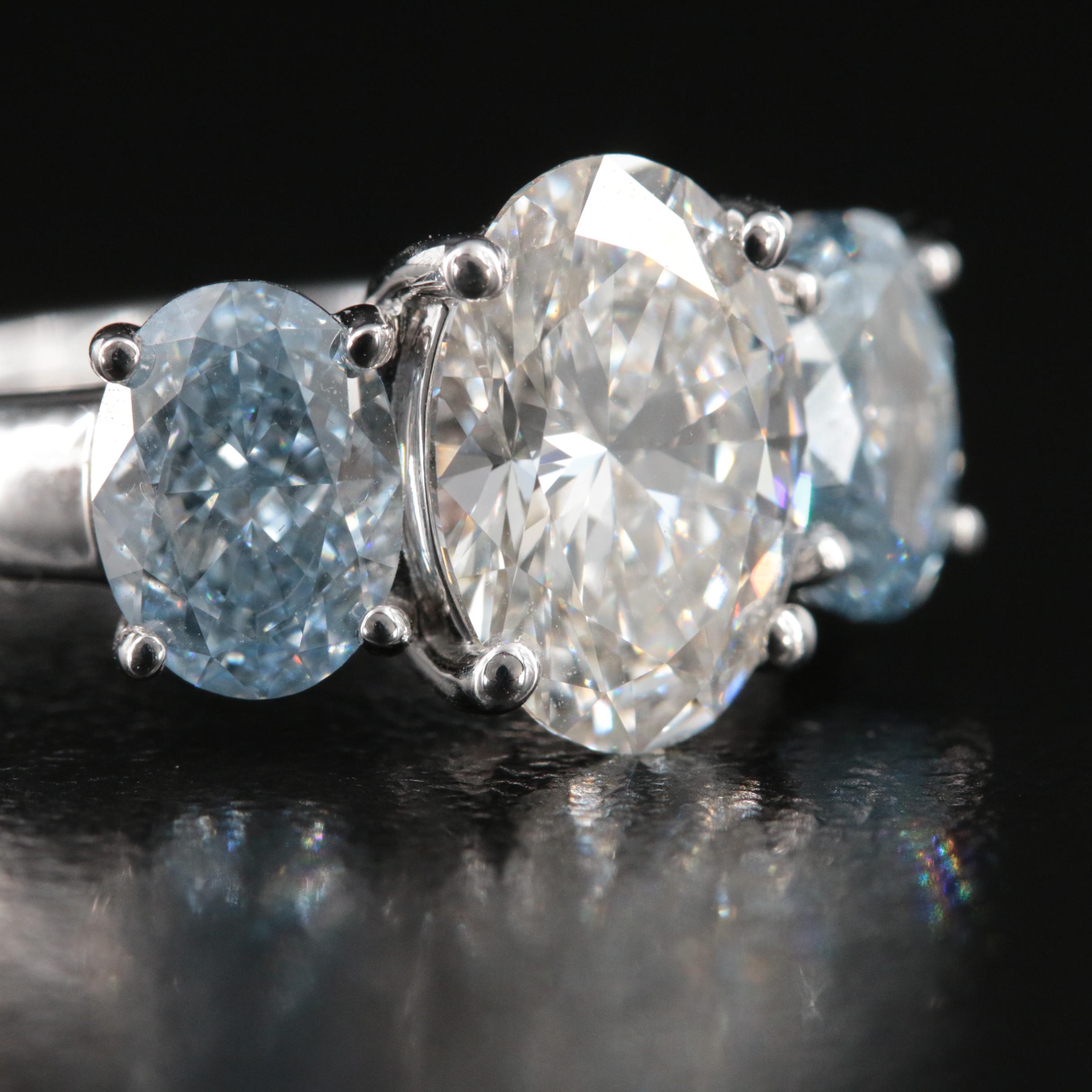 14K 3.90 CTW Lab Grown Diamond Ring with Digital Online IGI Report