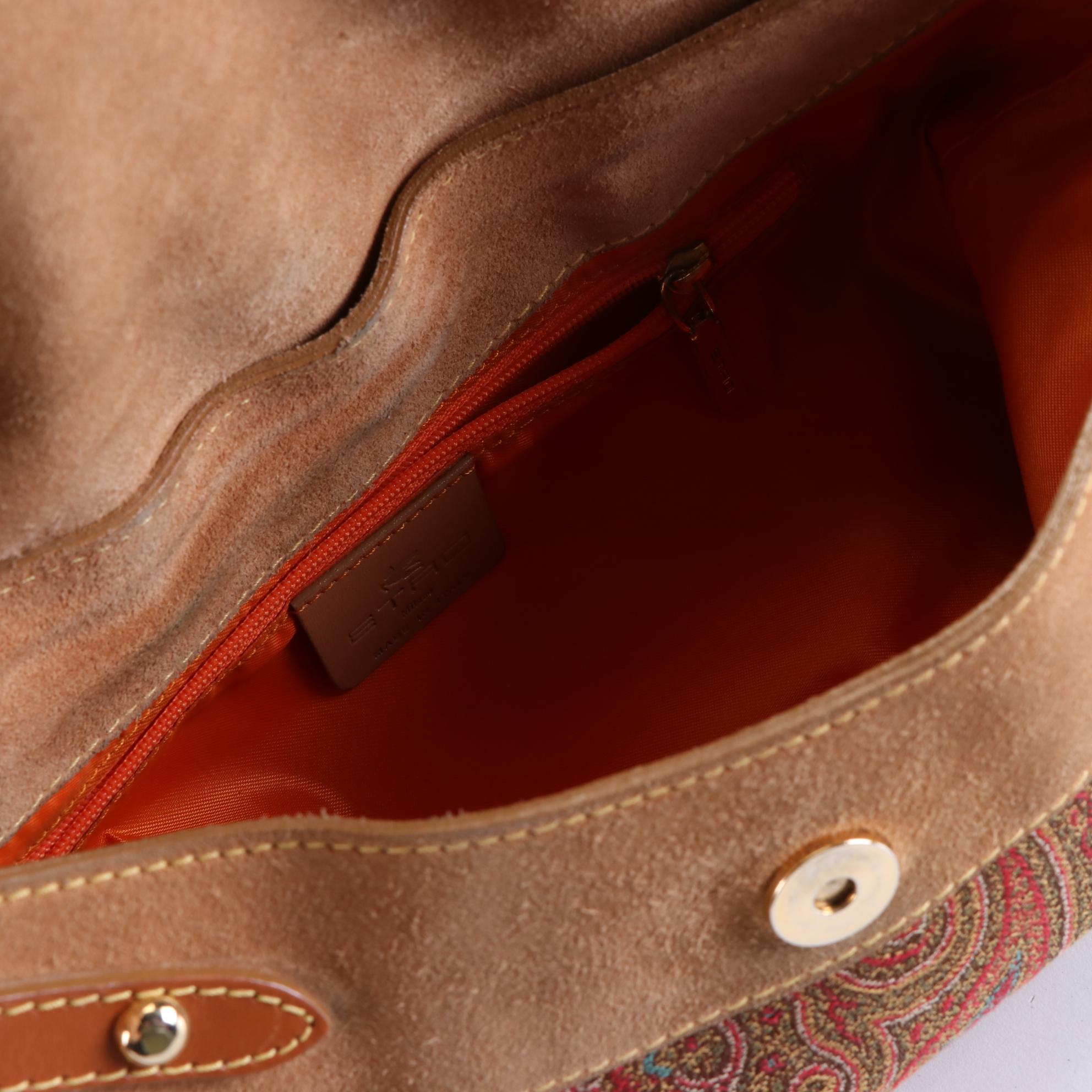 ETRO Paisley Canvas and Suede Tassel Flap Bag