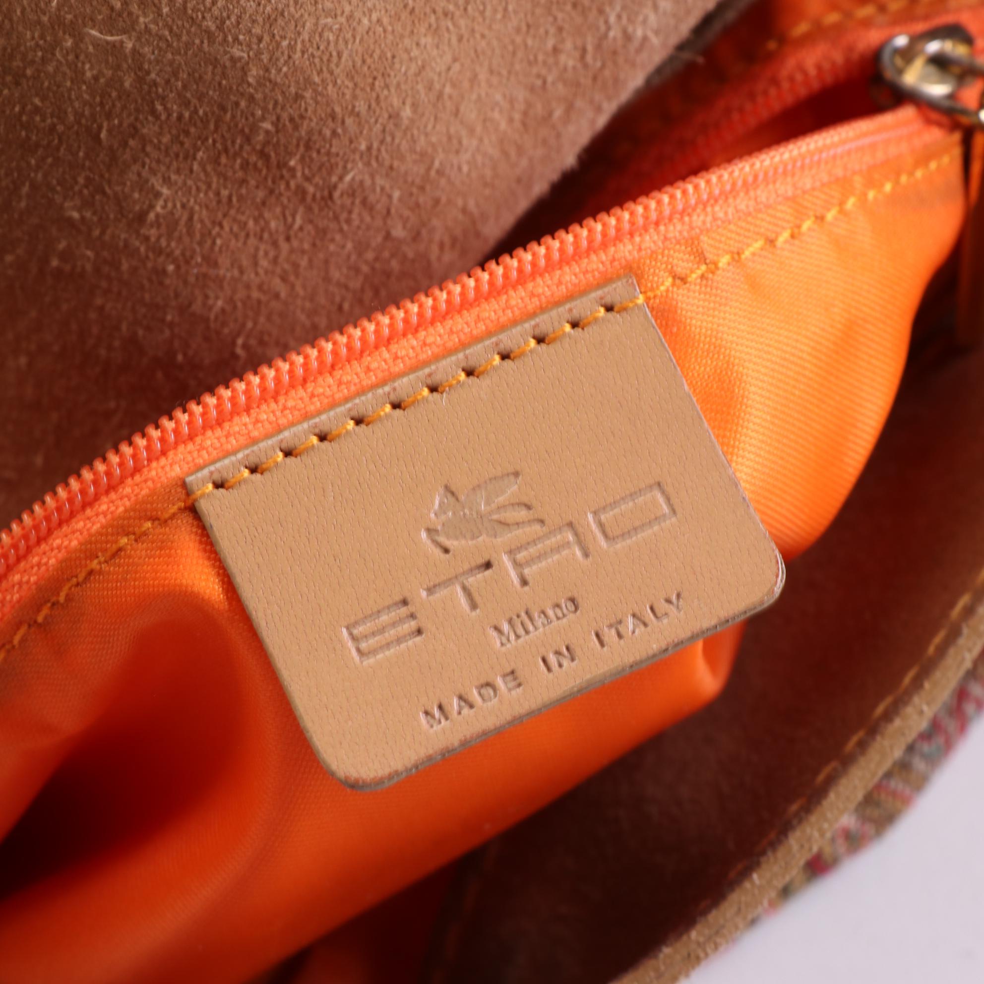 ETRO Paisley Canvas and Suede Tassel Flap Bag