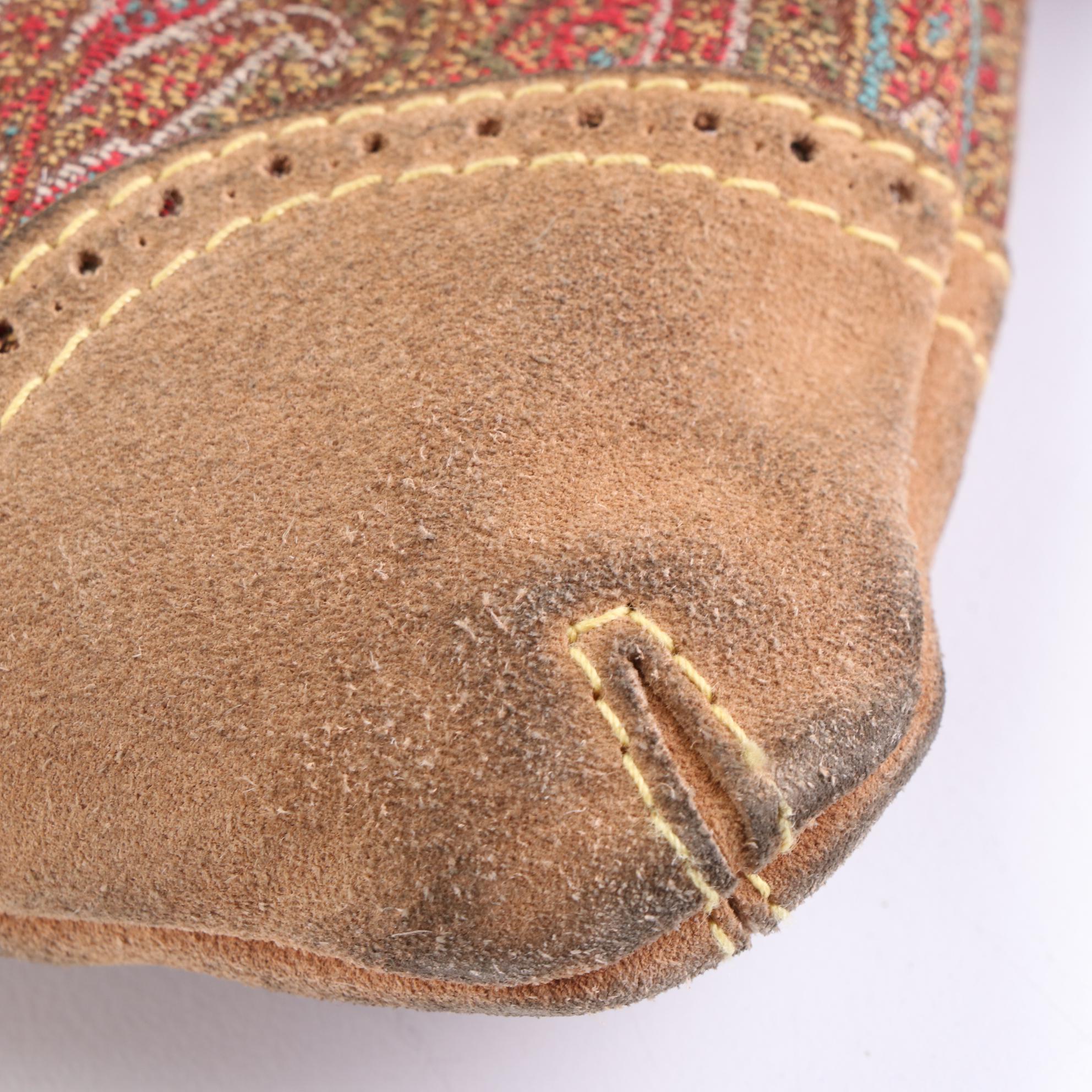 ETRO Paisley Canvas and Suede Tassel Flap Bag