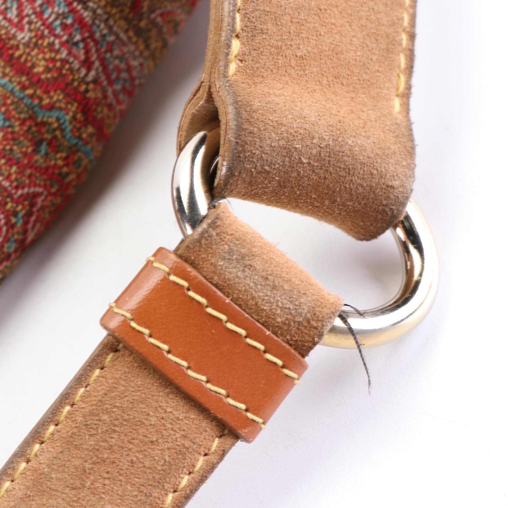 ETRO Paisley Canvas and Suede Tassel Flap Bag