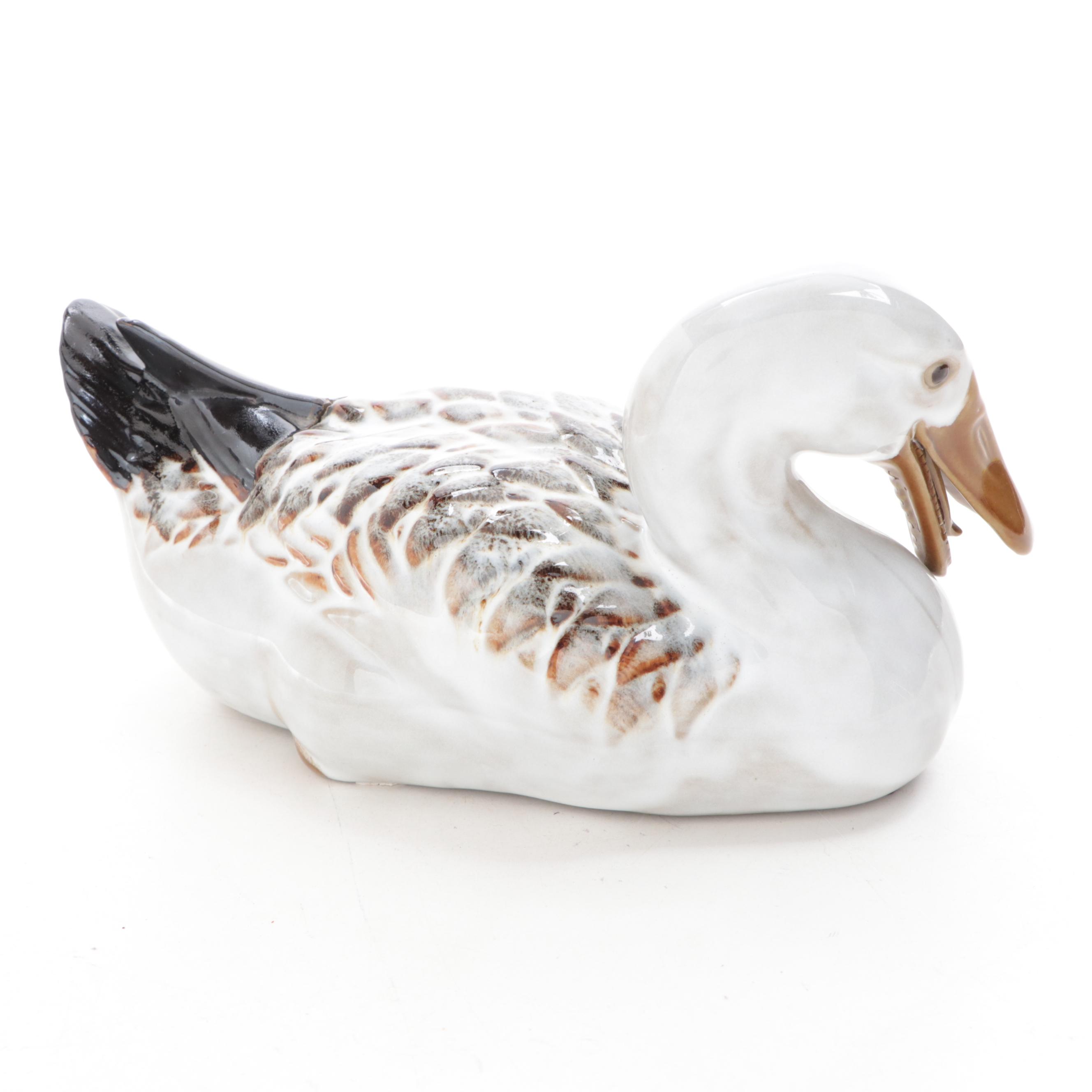Chinese Earthenware Duck Figurine