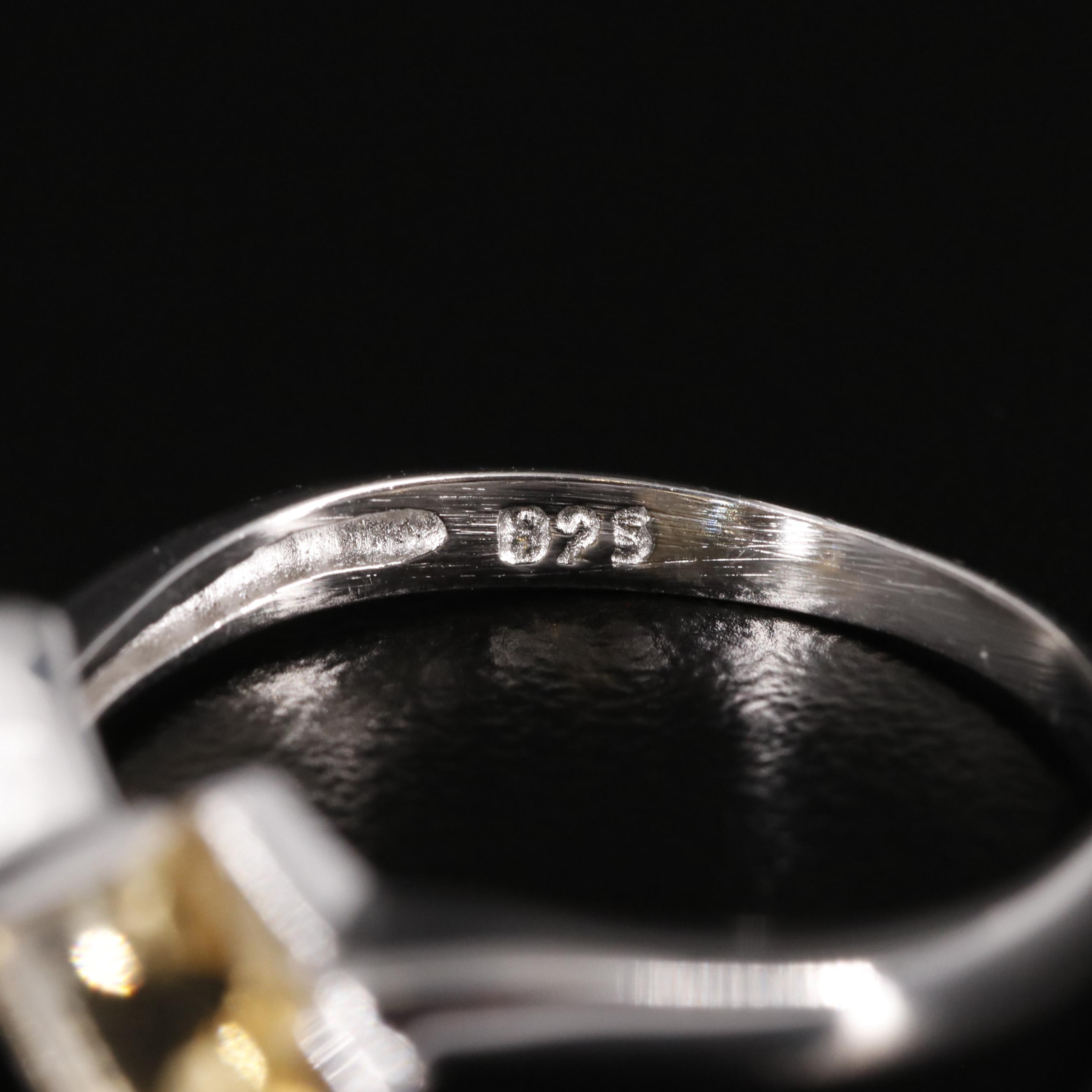 Sterling Citrine Toi et Moi Ring