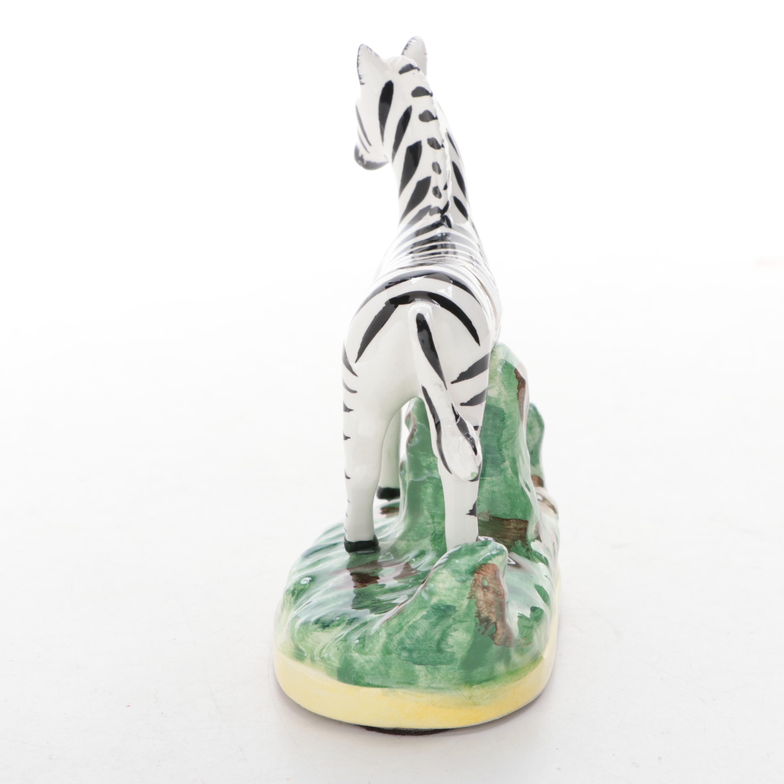 Jeanne Reed Italian Pottery Staffordshire Style Zebra