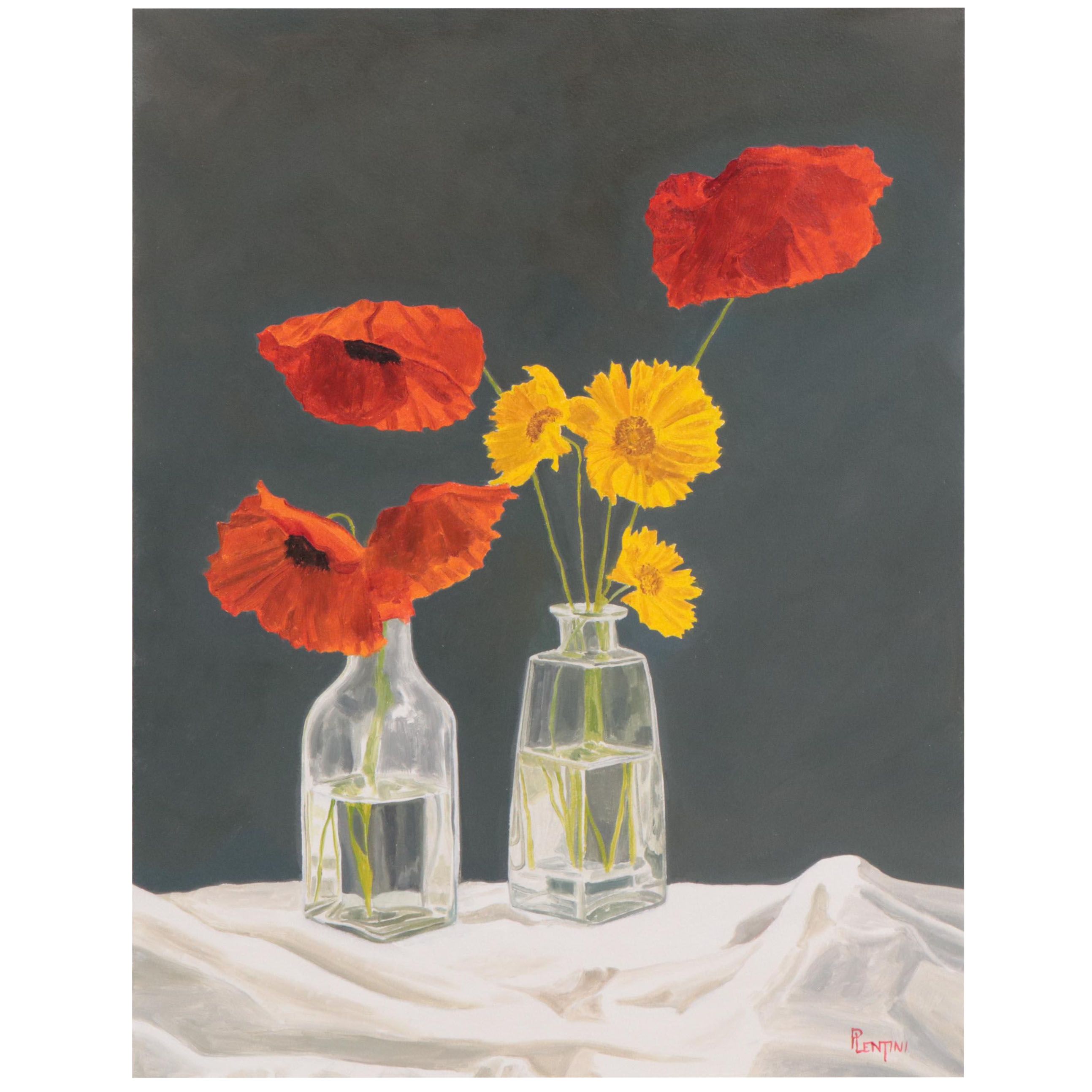 Peter Lentini Still Life Oil Painting "Whisper," 21st Century