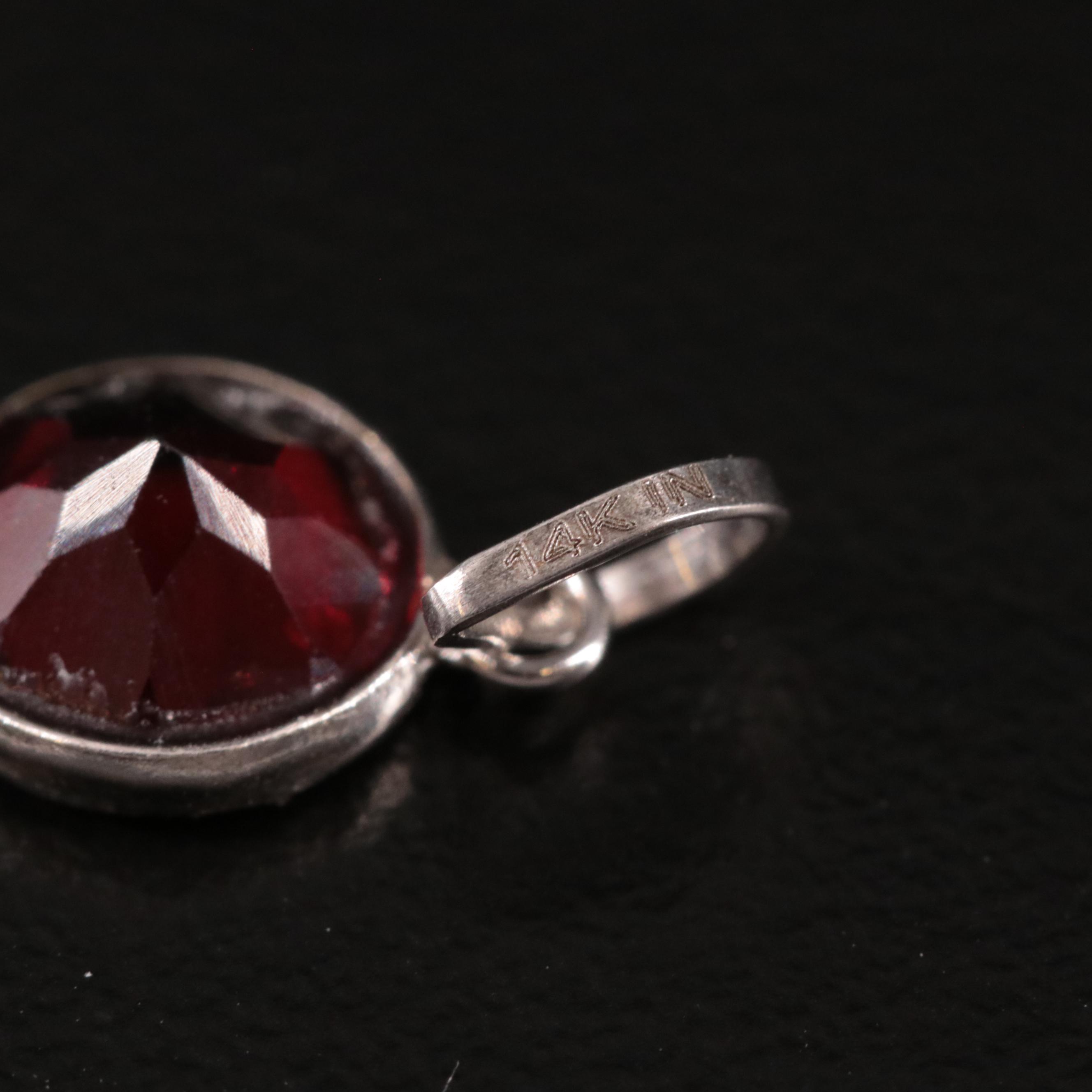 14K Garnet Pendant