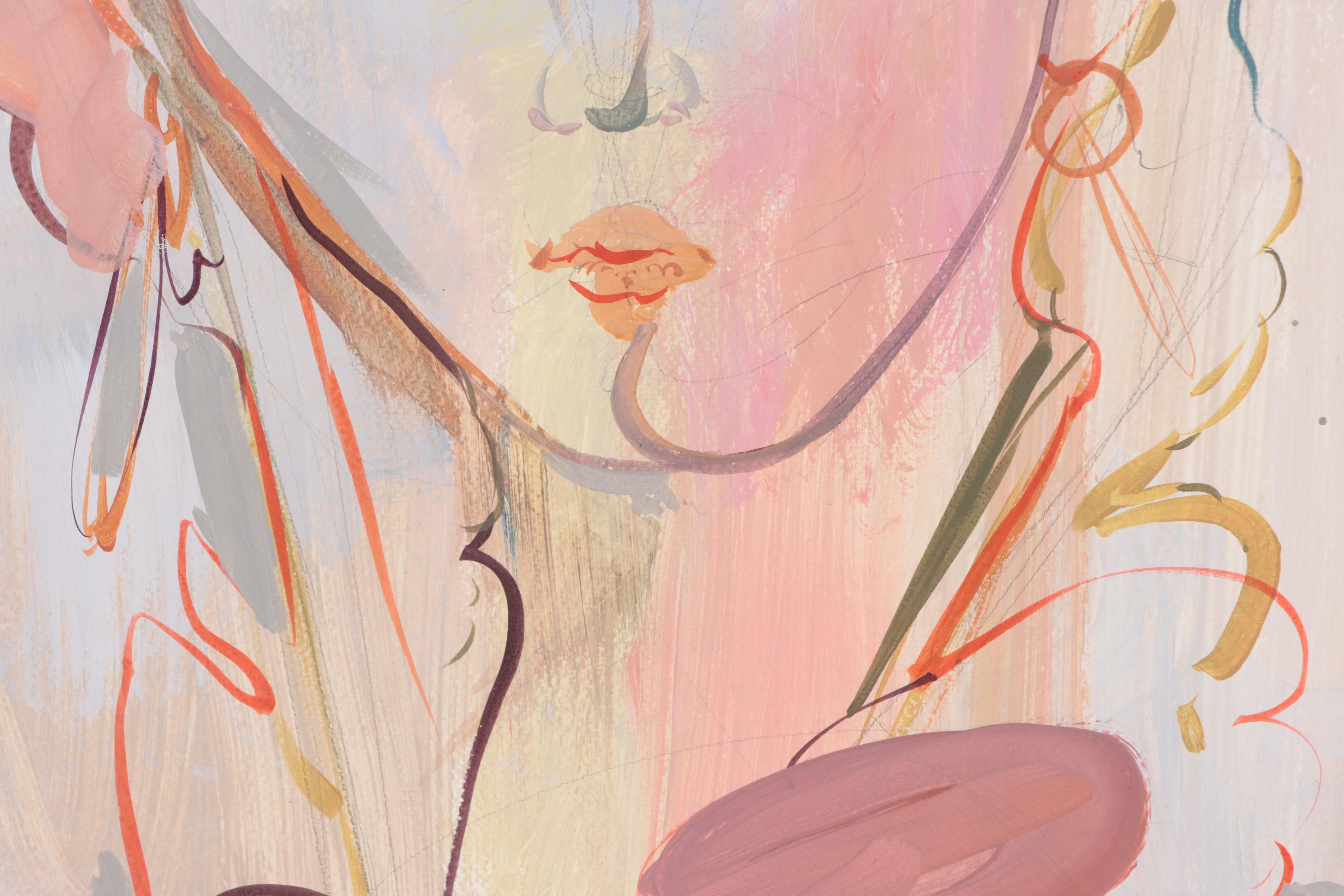 Dan Sabau Acrylic Painting "Raspberry Beret," 2023