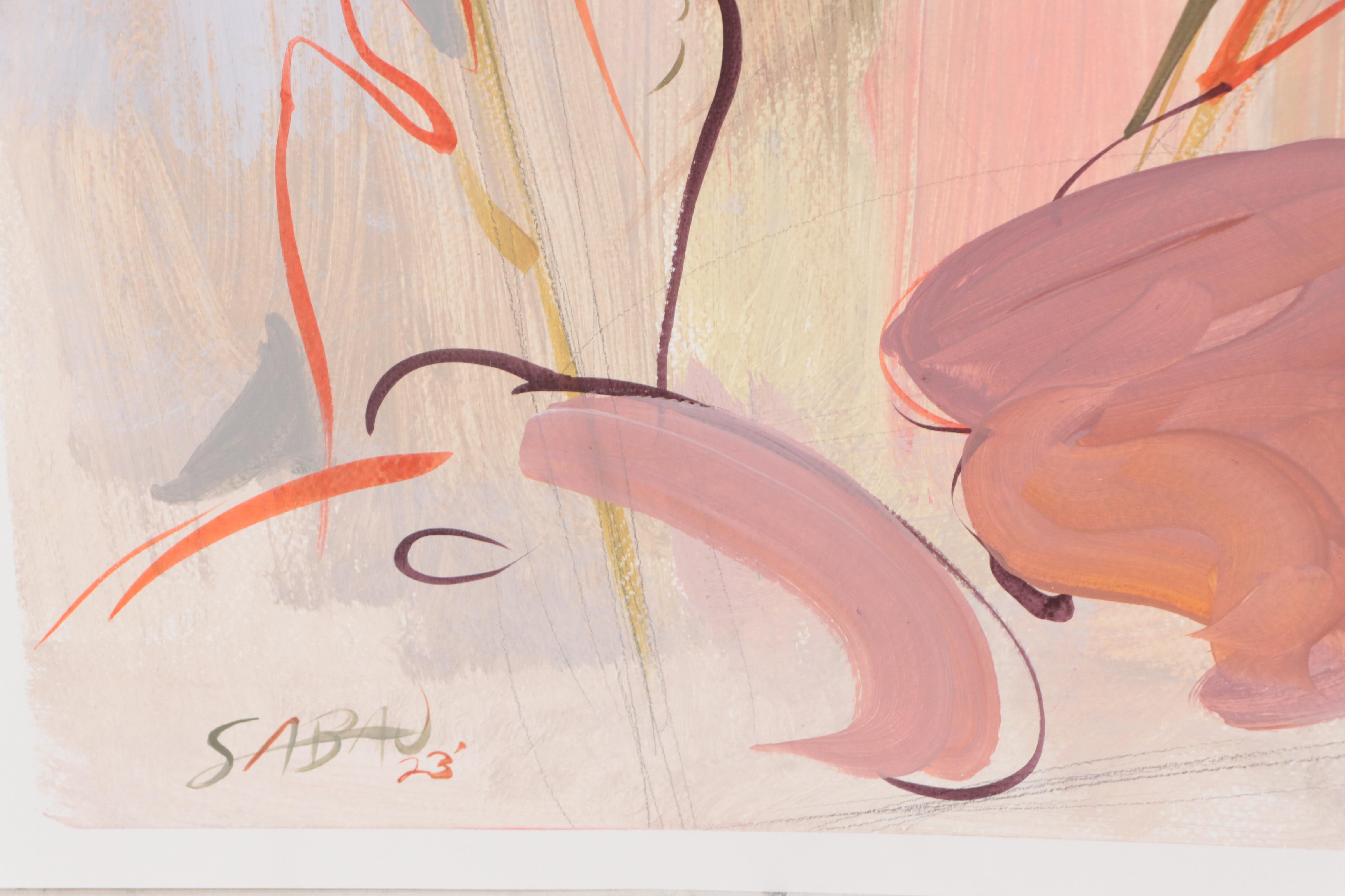 Dan Sabau Acrylic Painting "Raspberry Beret," 2023