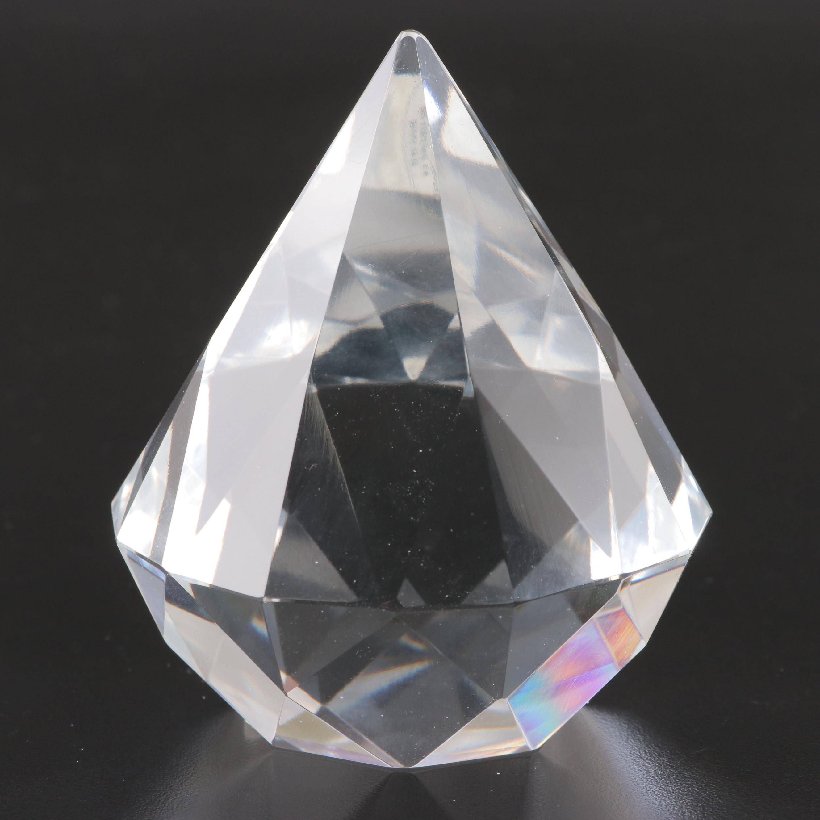 Mats Jonasson Swedish Bird Crystal Paperweight With Other and Taper Holder