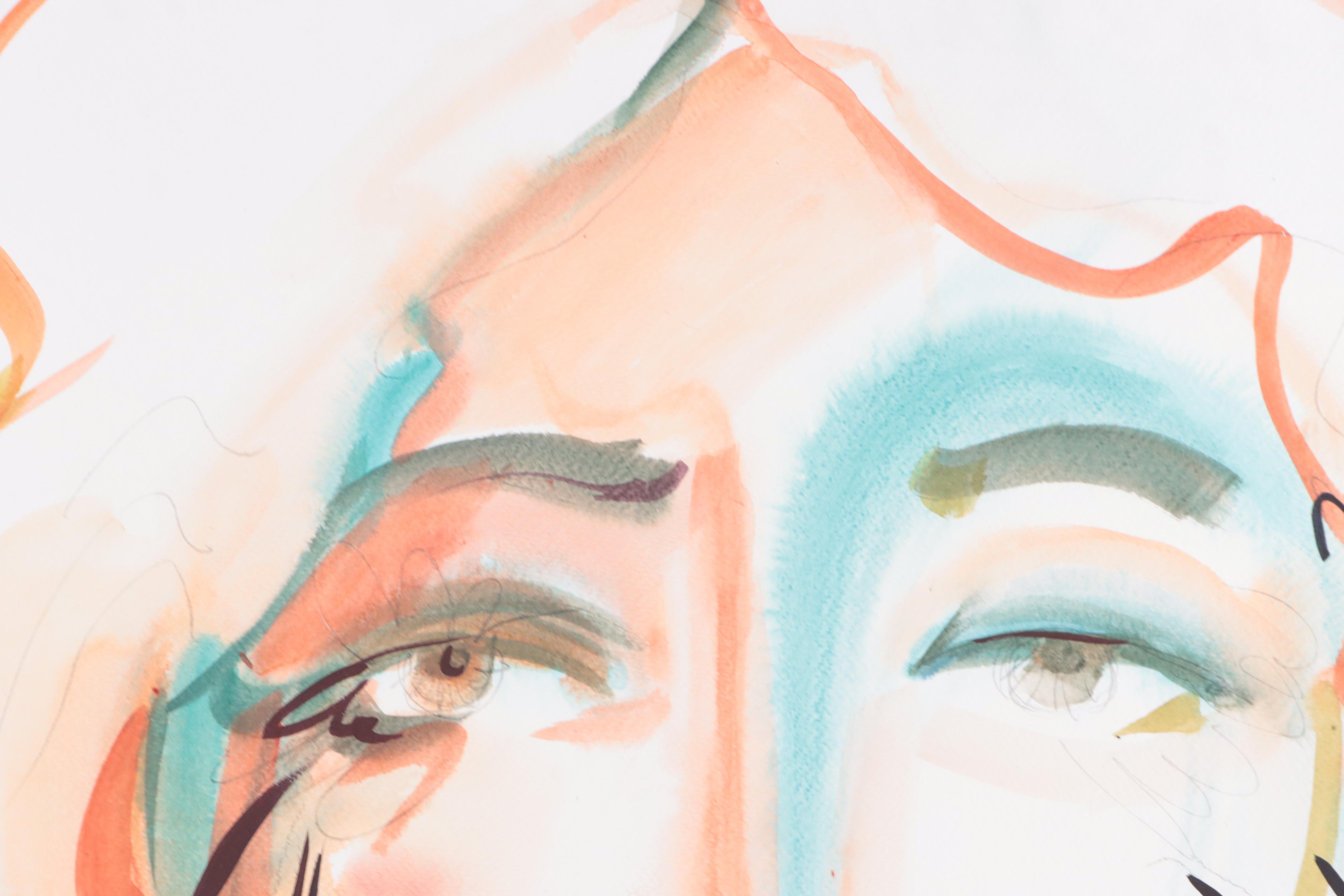 Dan Sabau Watercolor Painting "Watching the Rain," 2023