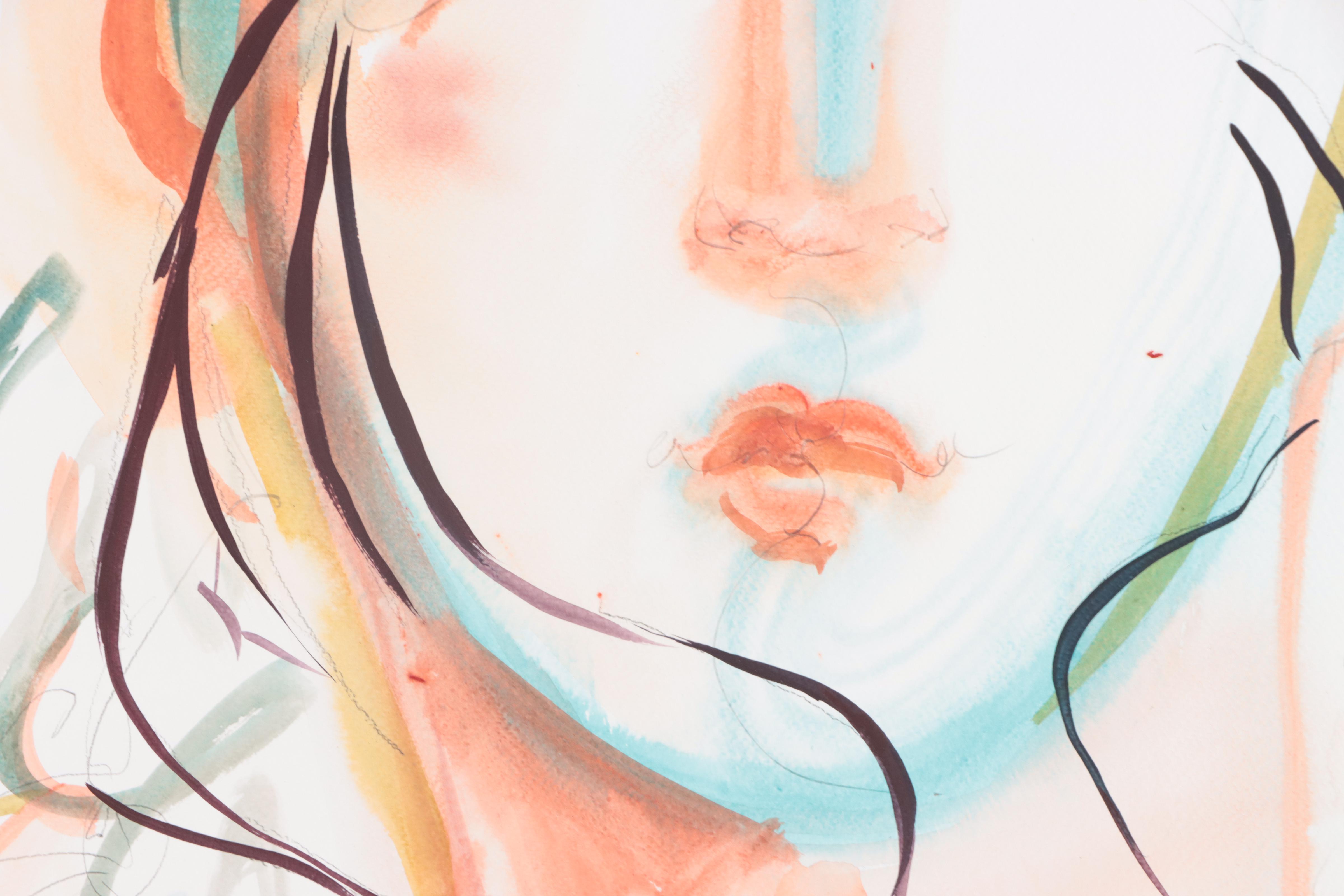 Dan Sabau Watercolor Painting "Watching the Rain," 2023