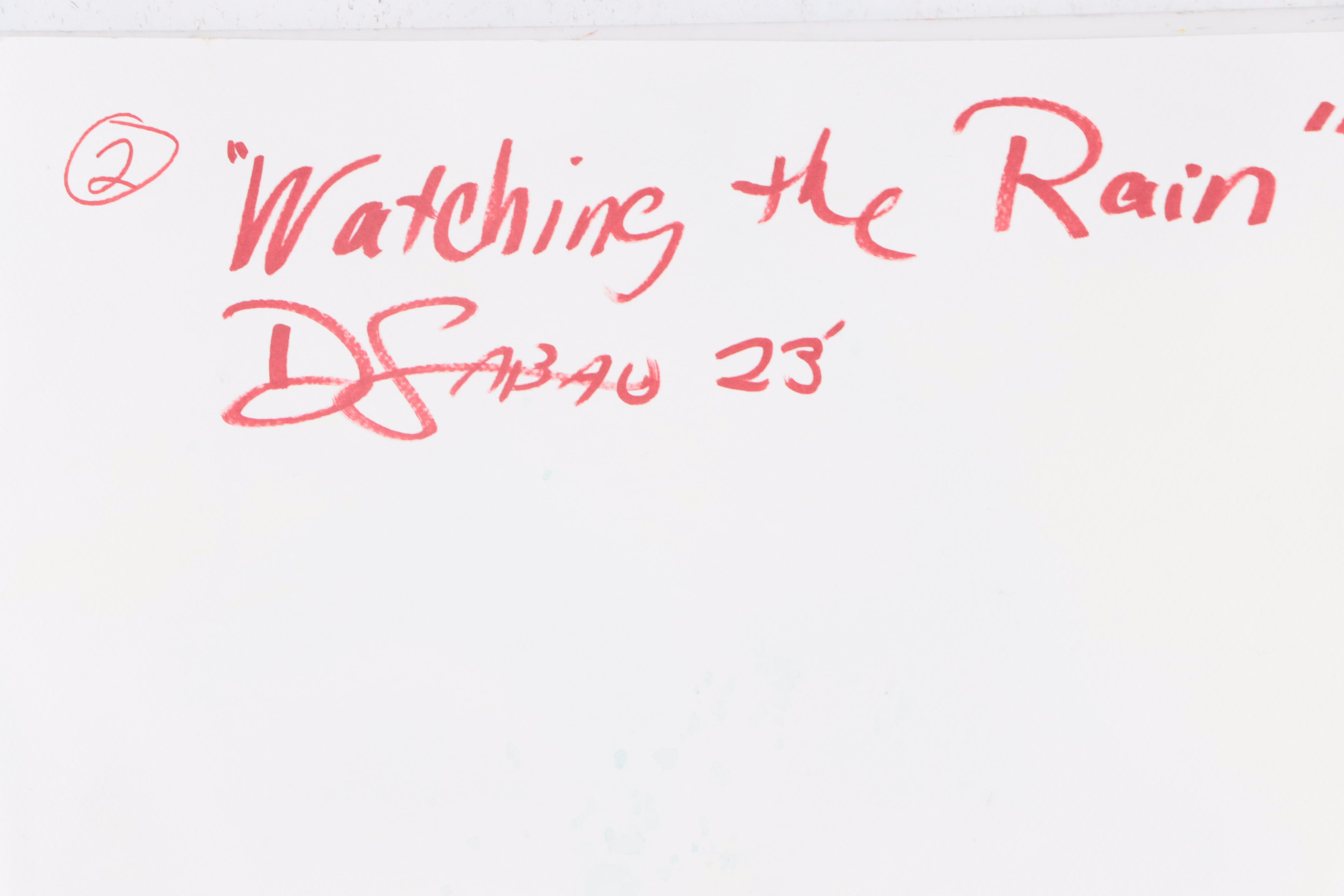 Dan Sabau Watercolor Painting "Watching the Rain," 2023