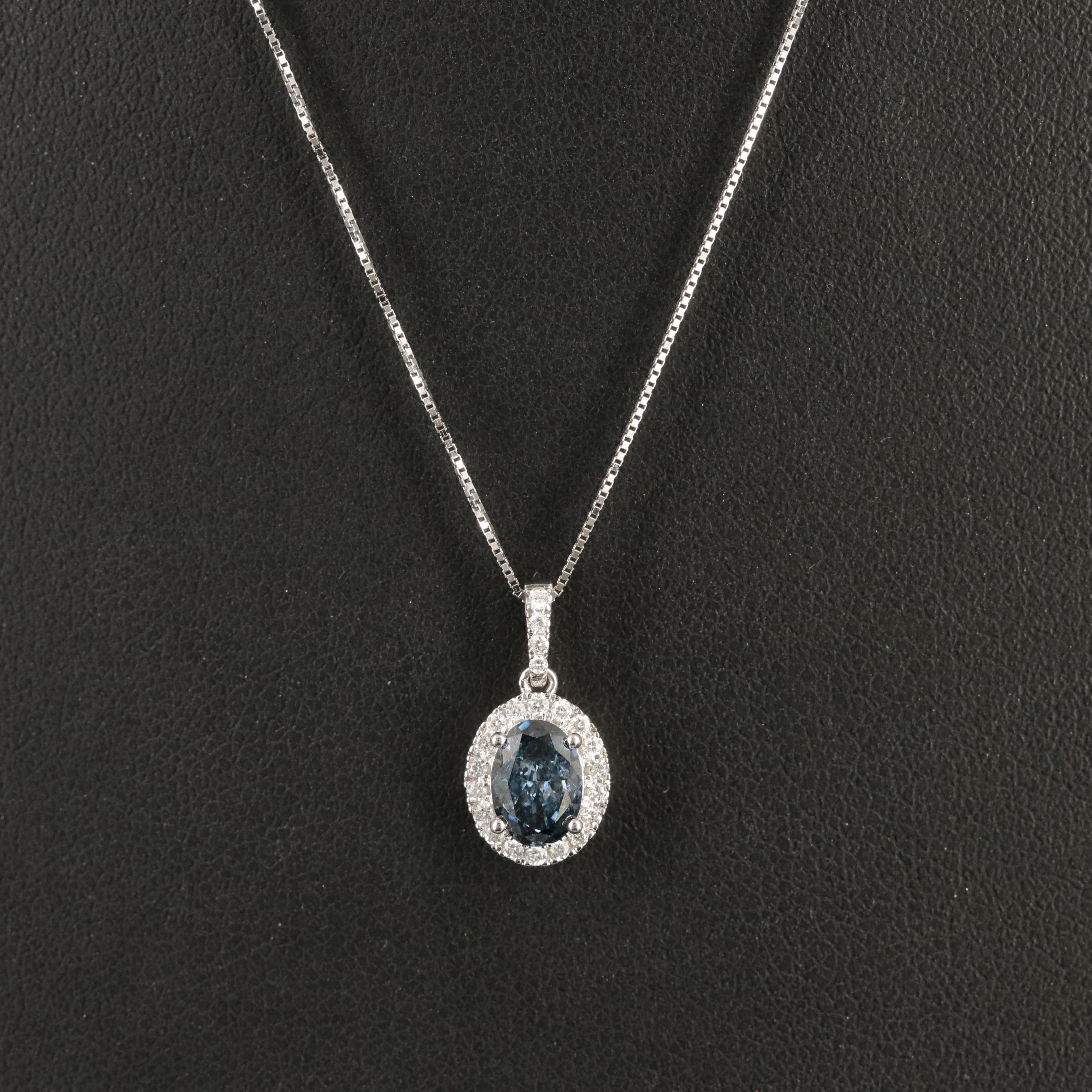 14K 0.72 CTW Lab Grown Diamond Halo Pendant Necklace