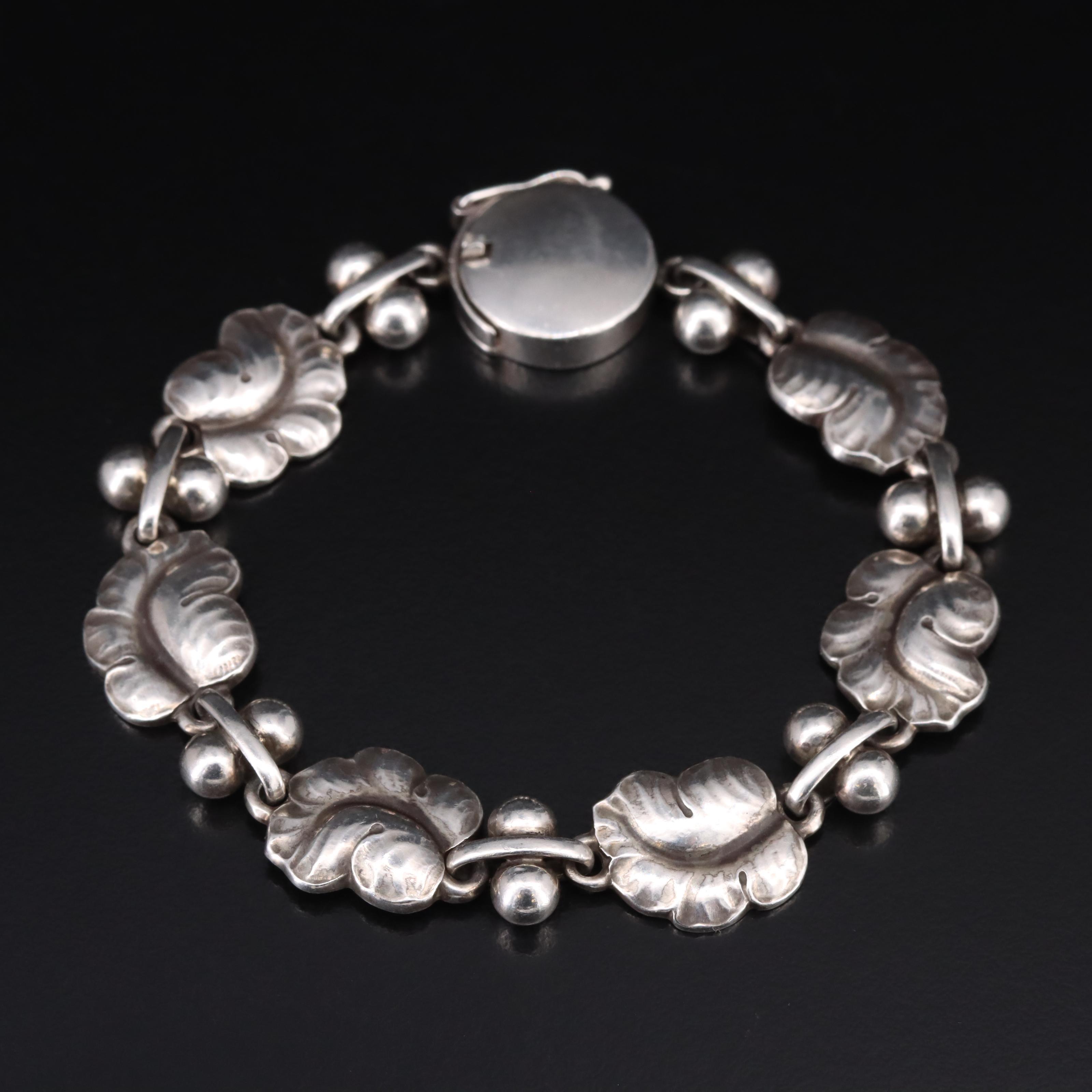 Harold Nielson for Georg Jensen Sterling Moonlight Grapes #96 Bracelet