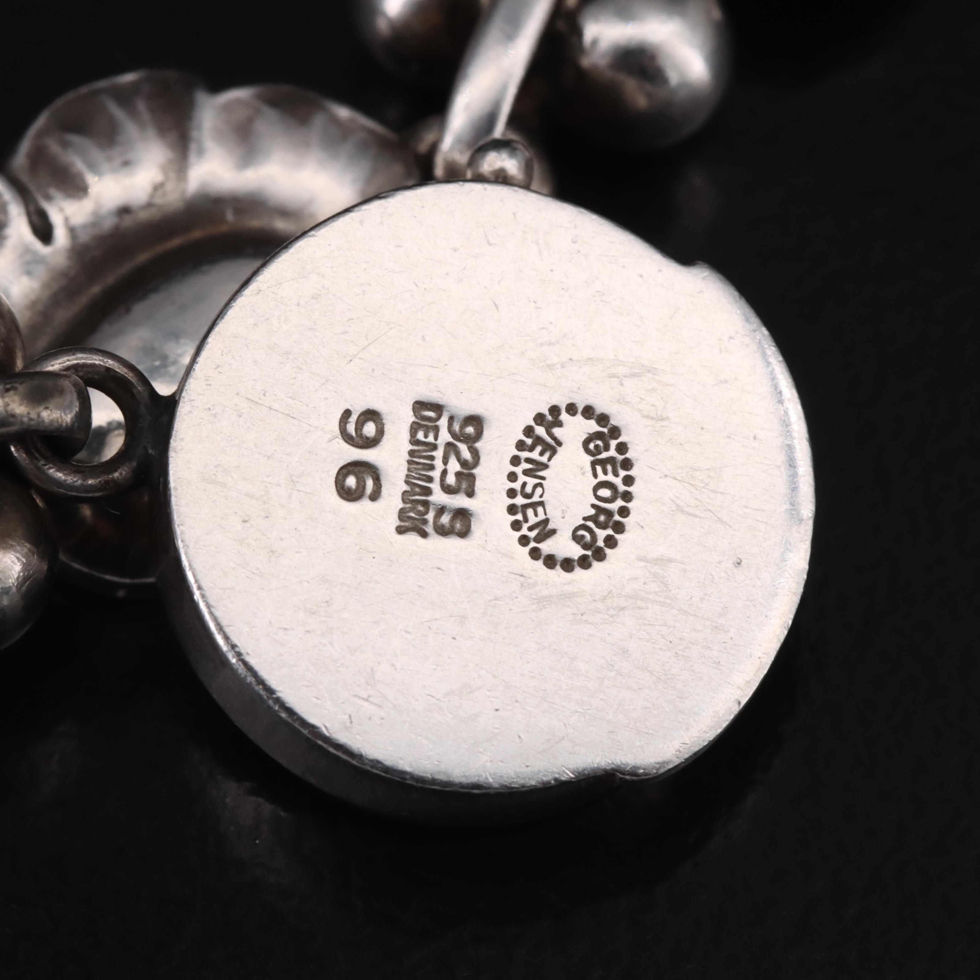 Harold Nielson for Georg Jensen Sterling Moonlight Grapes #96 Bracelet