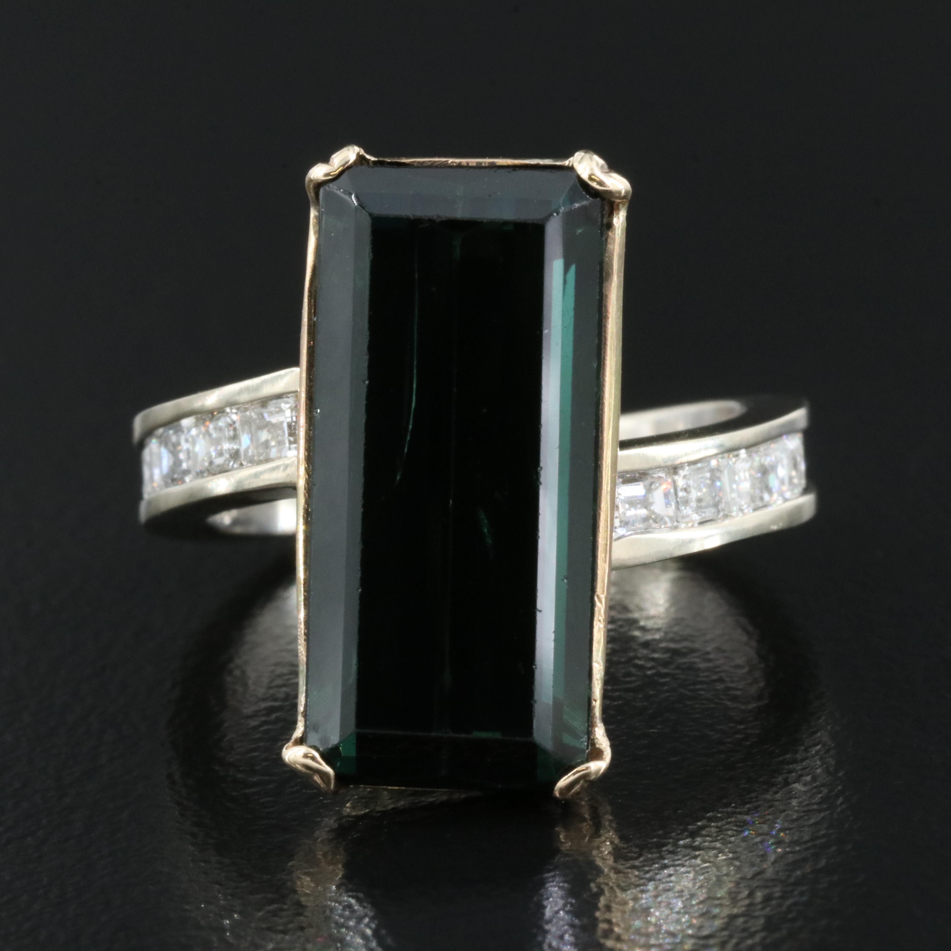 14K 8.93 CT Tourmaline and 1.04  CTW Diamond Ring
