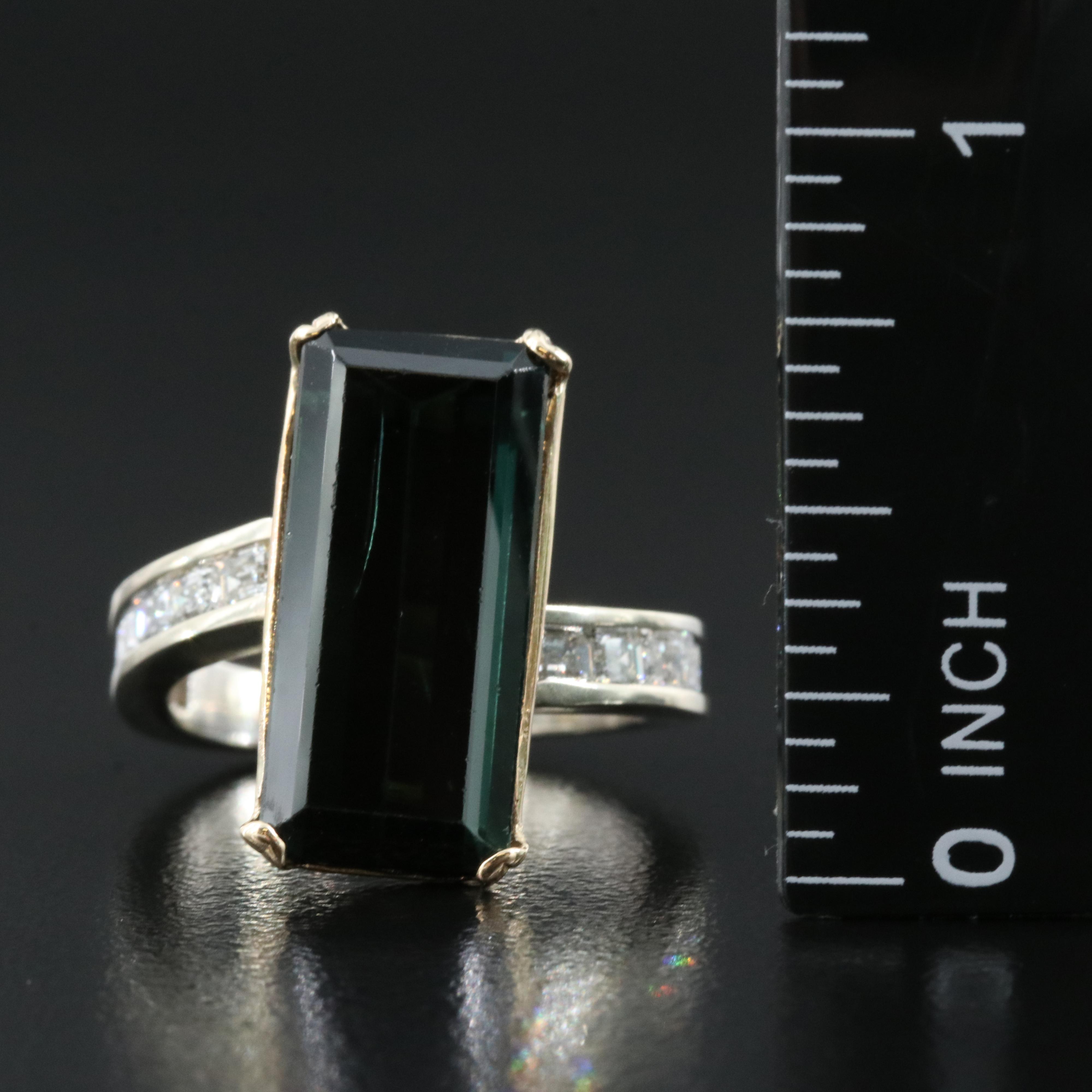 14K 8.93 CT Tourmaline and 1.04  CTW Diamond Ring
