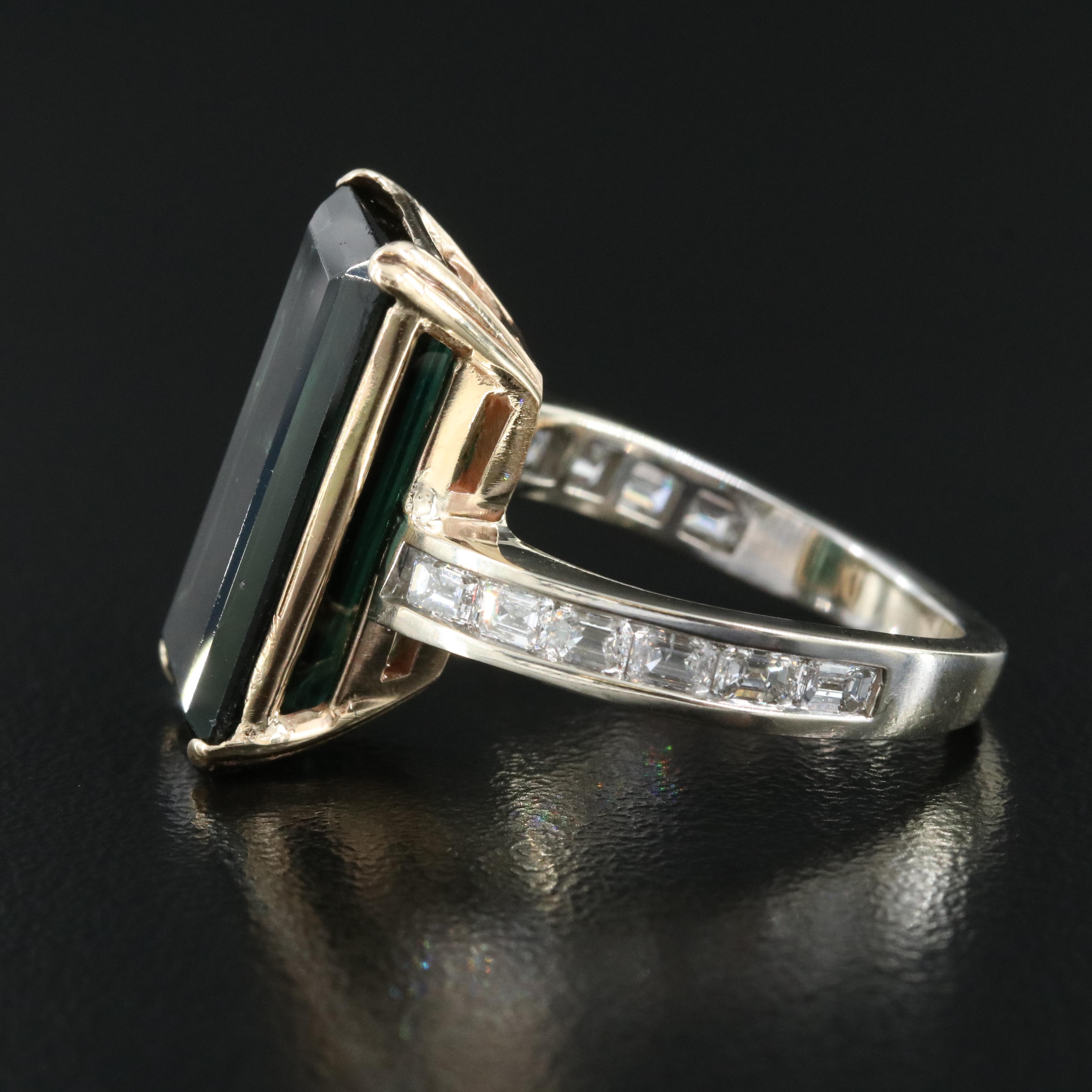 14K 8.93 CT Tourmaline and 1.04  CTW Diamond Ring