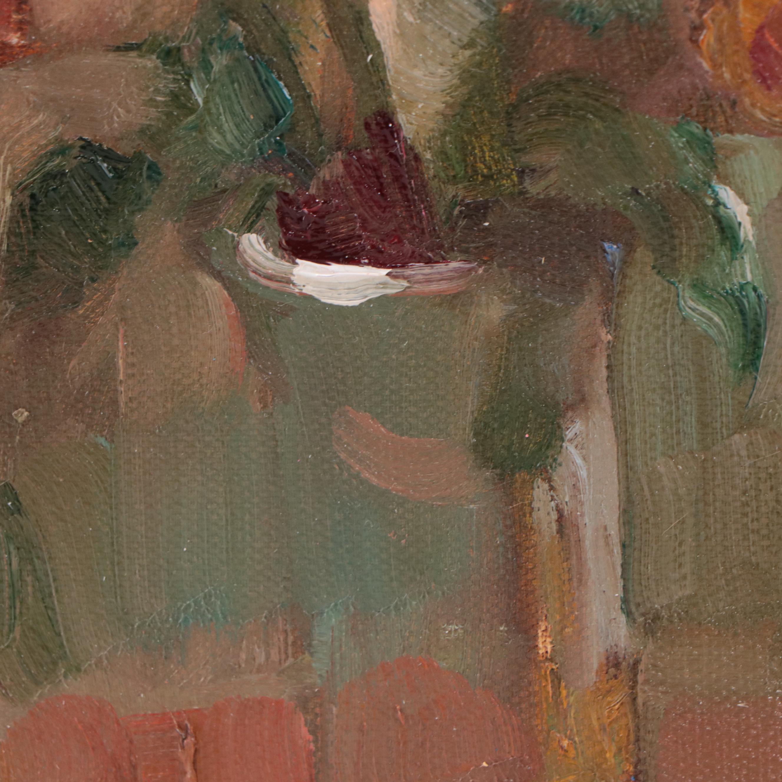 Sally Rosenbaum Still Life Oil Painting of Roses, 21st Century