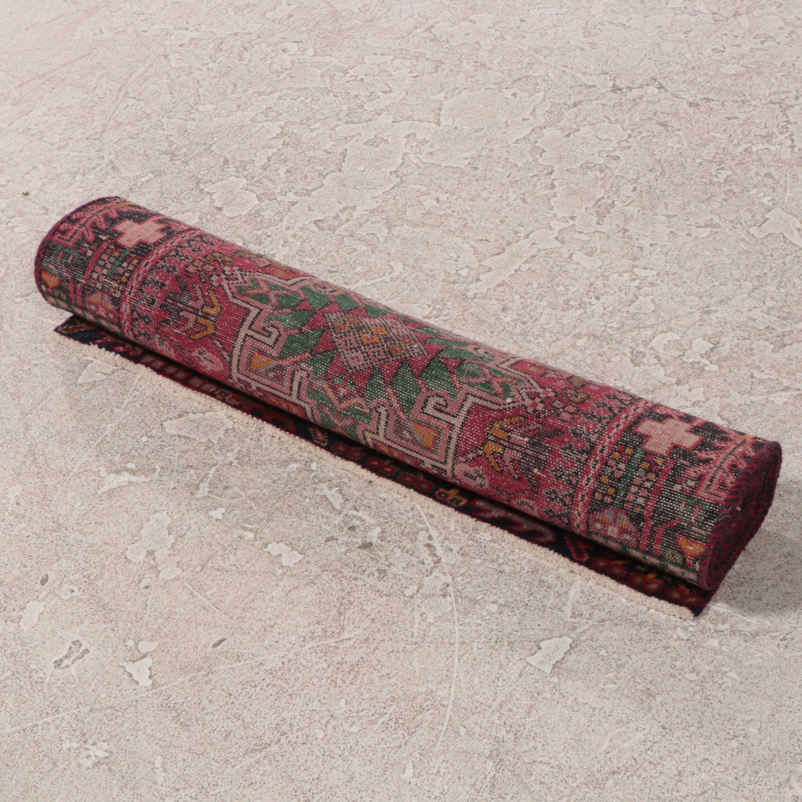 3'6 x 11'1 Hand-Knotted Persian Karaja Long Rug