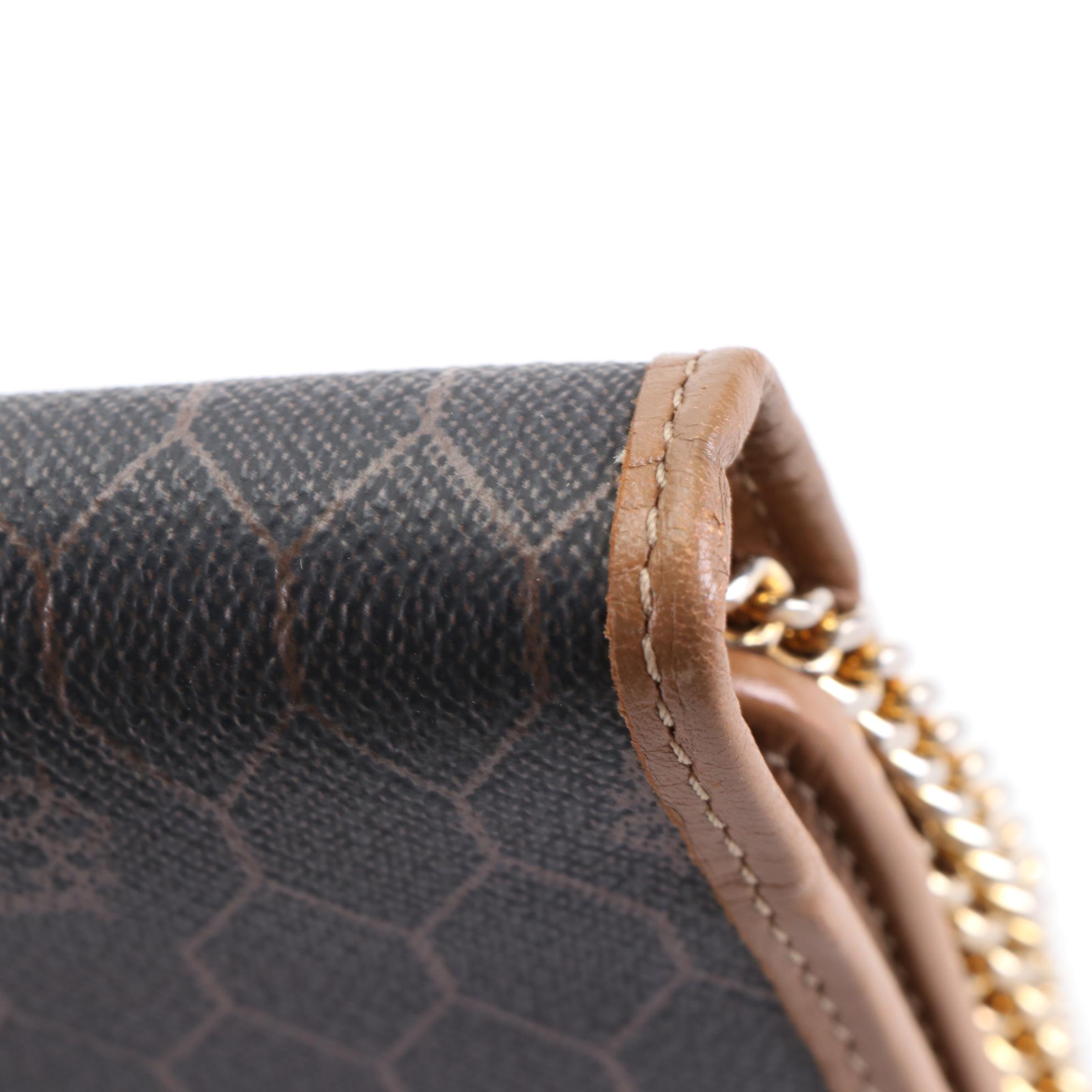 Christian Dior Shoulder Bag in Honeycomb Coated Canvas and Leather