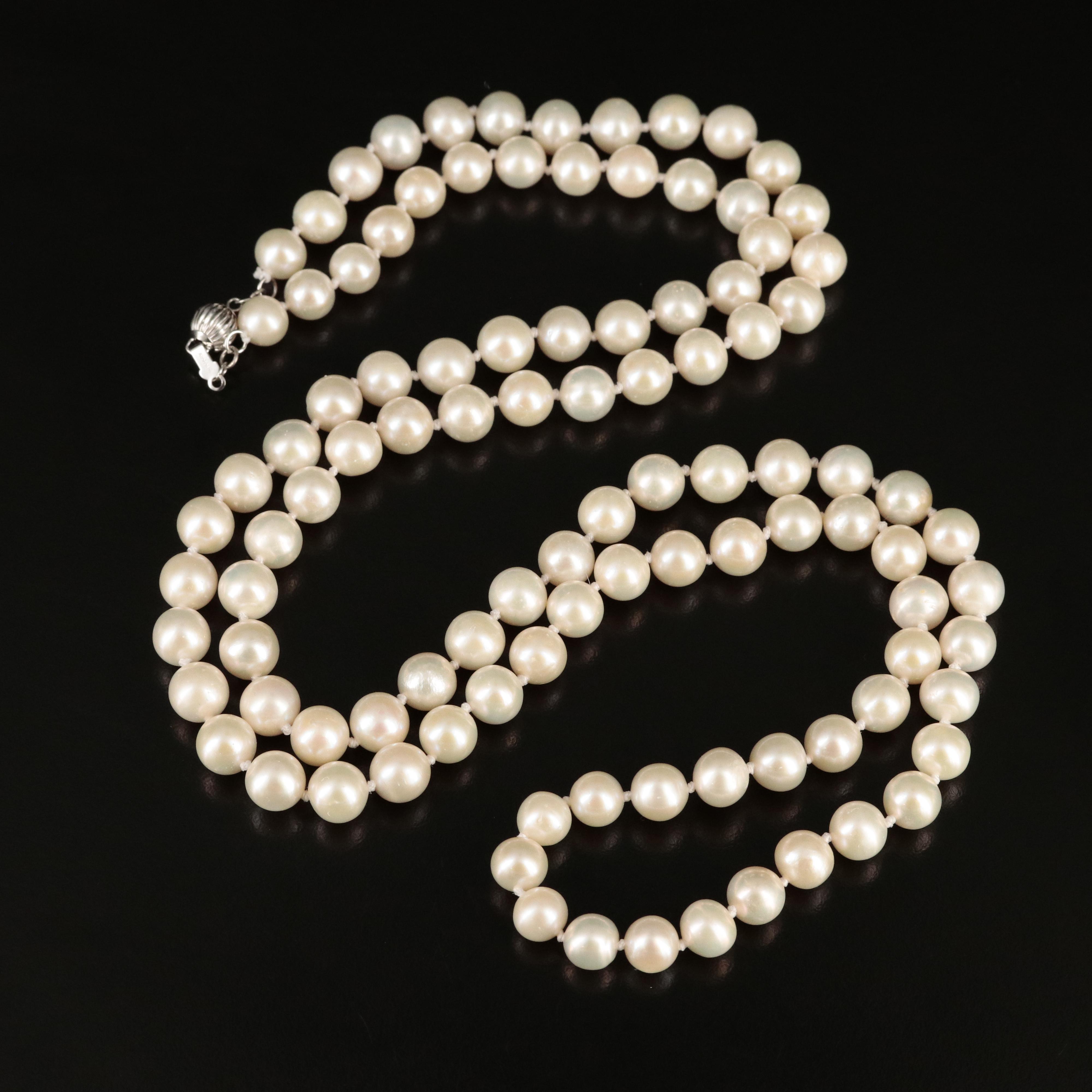 Pearl Necklace with 14K Clasp
