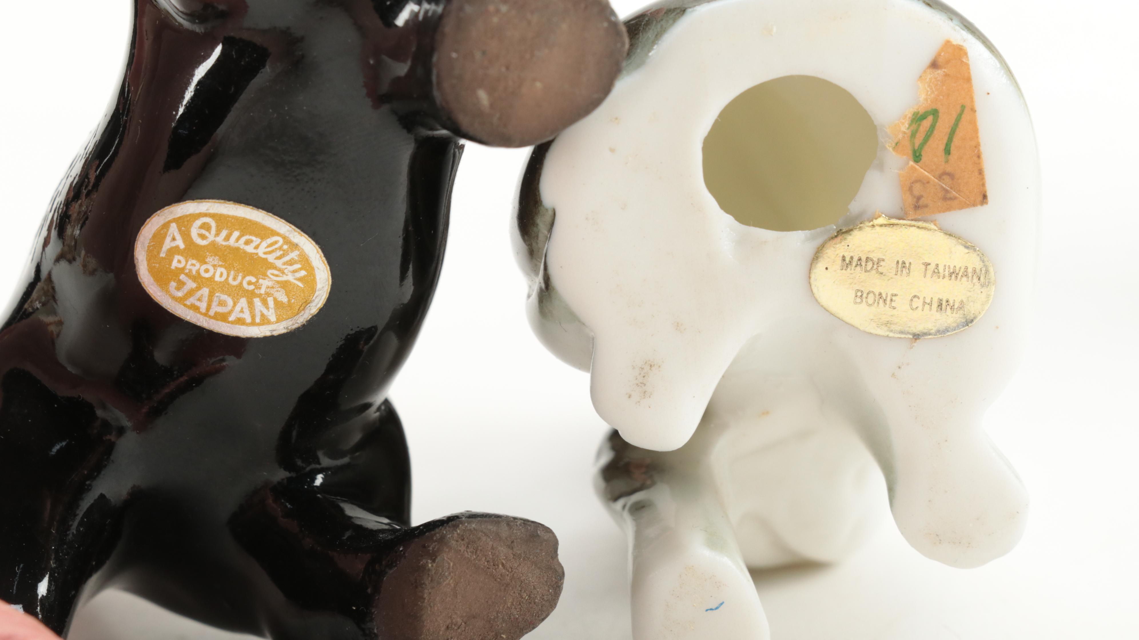 Brinns With Other Ceramic, Bone China, and Plastic Cat Figurines, Mid-20th C.