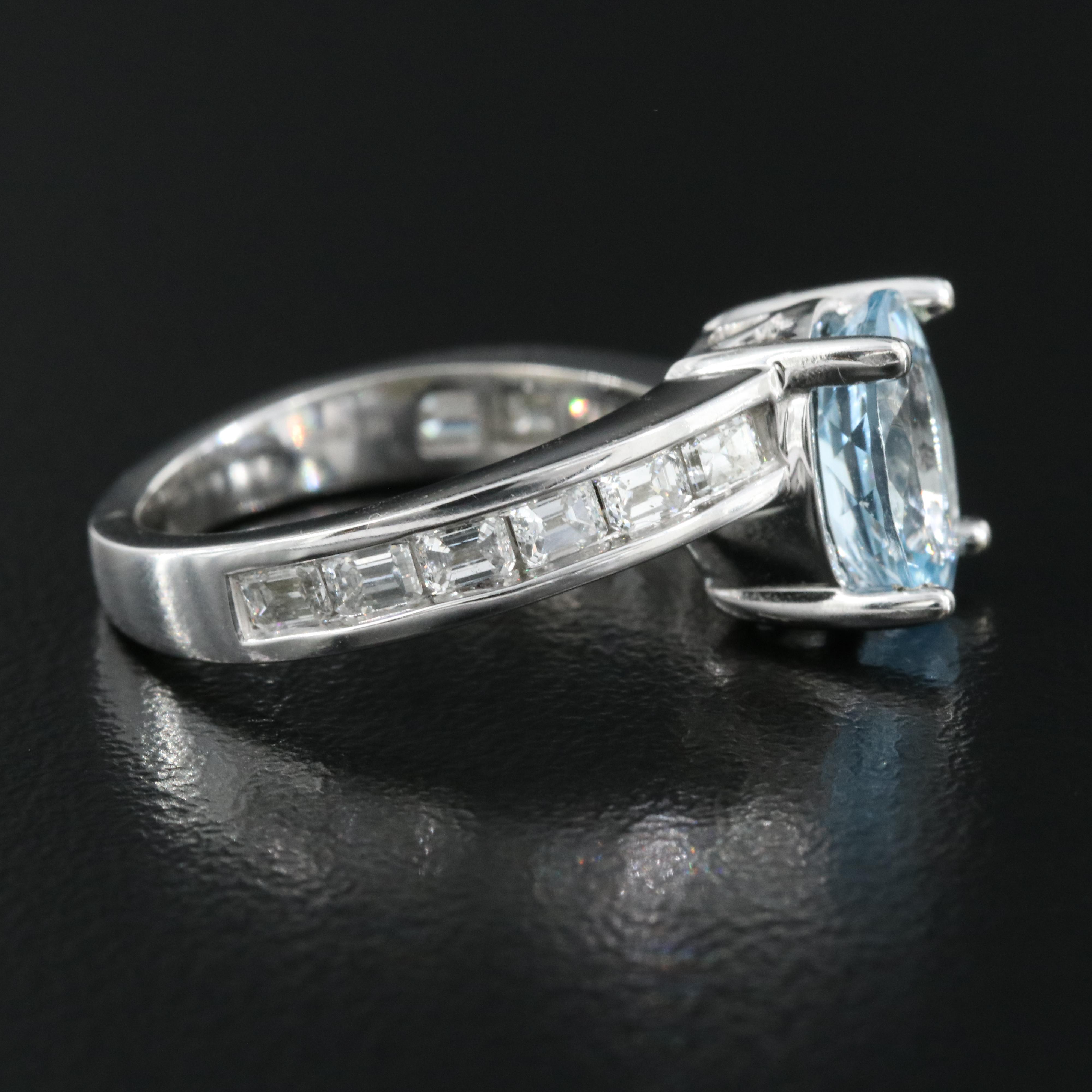 14K Aquamarine and 1.09 CTW Diamond Ring