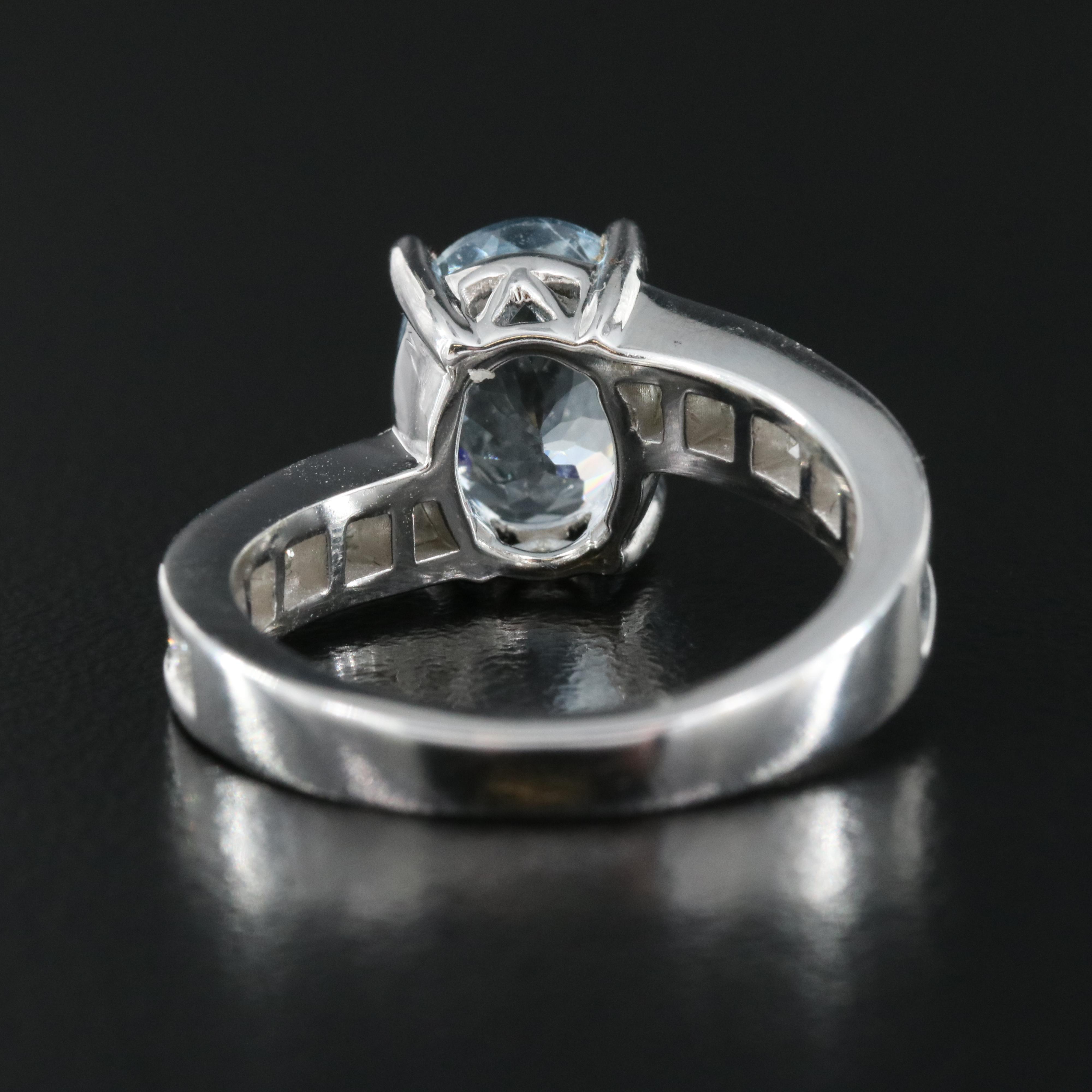 14K Aquamarine and 1.09 CTW Diamond Ring