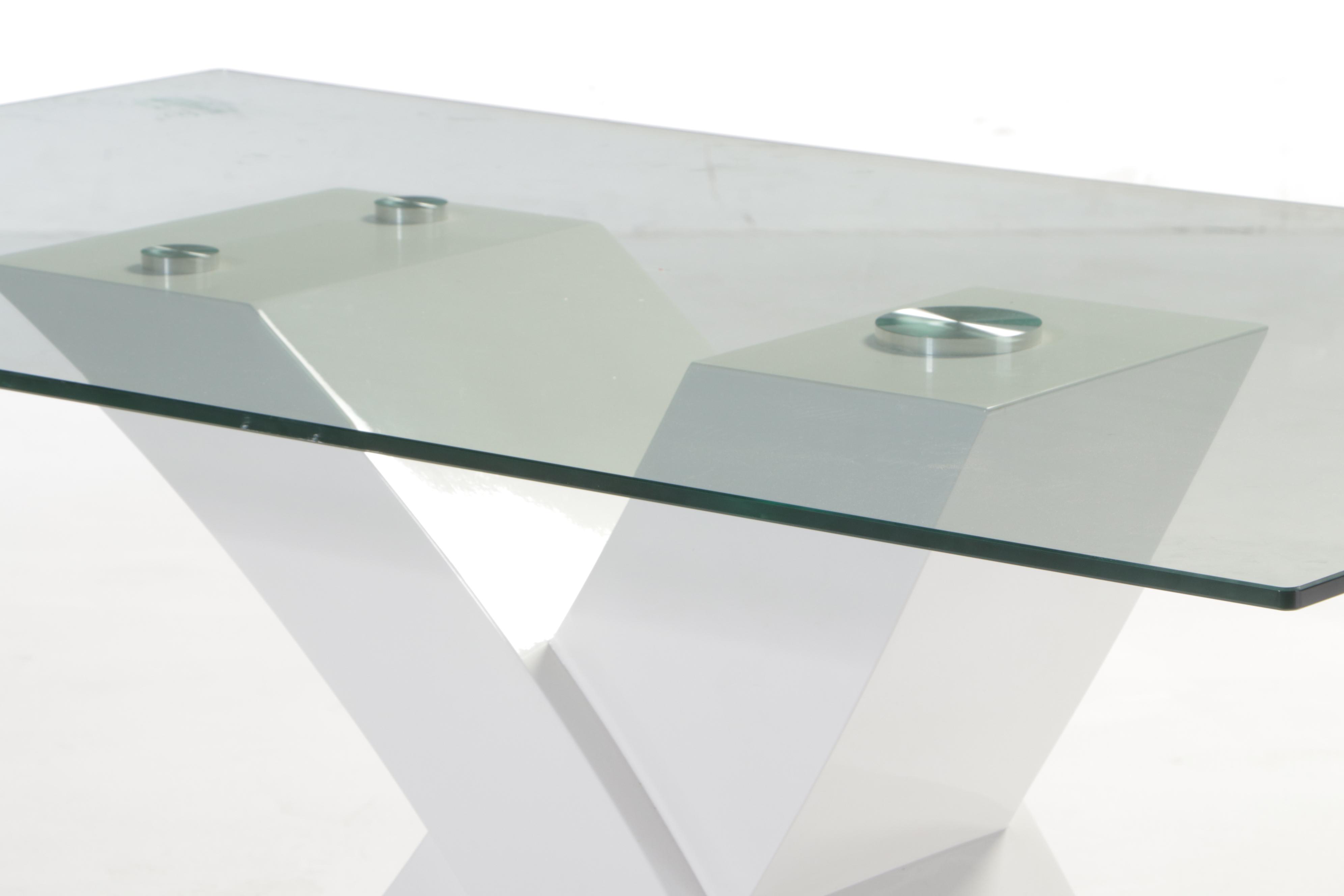 Seven-Piece Modernist Style Dining Set, Including Chintaly Imports