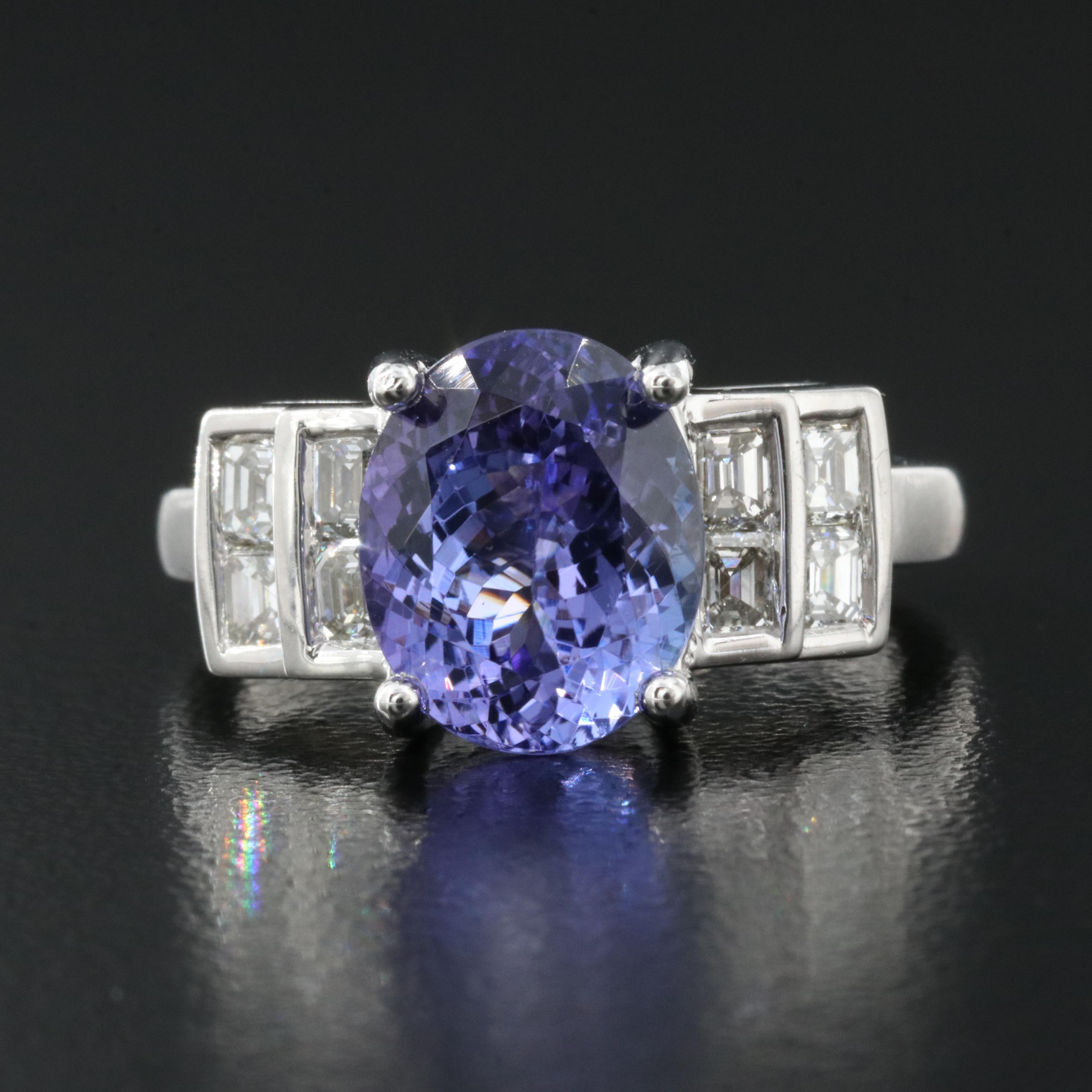 14K 3.26 CT Tanzanite and Diamond Ring