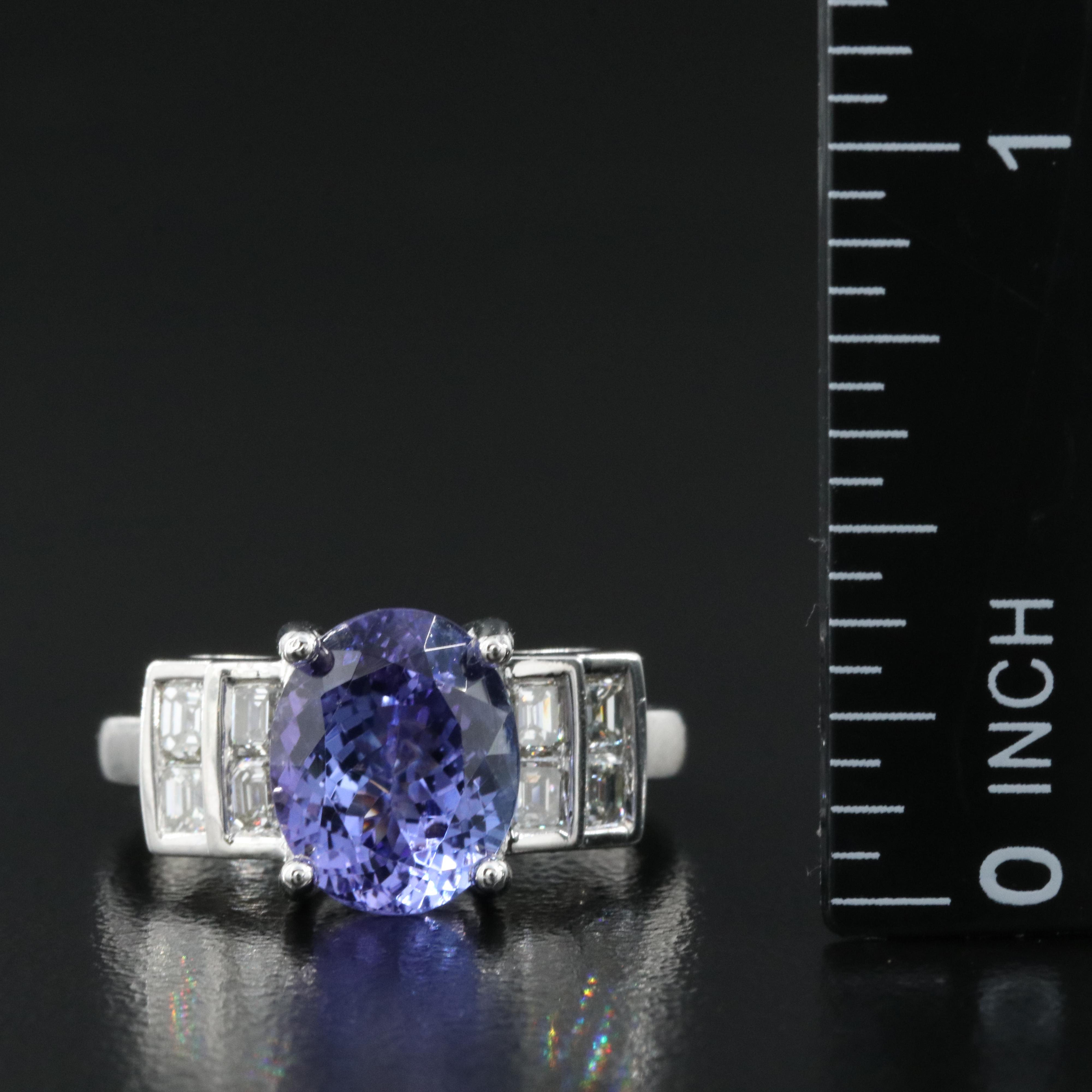 14K 3.26 CT Tanzanite and Diamond Ring