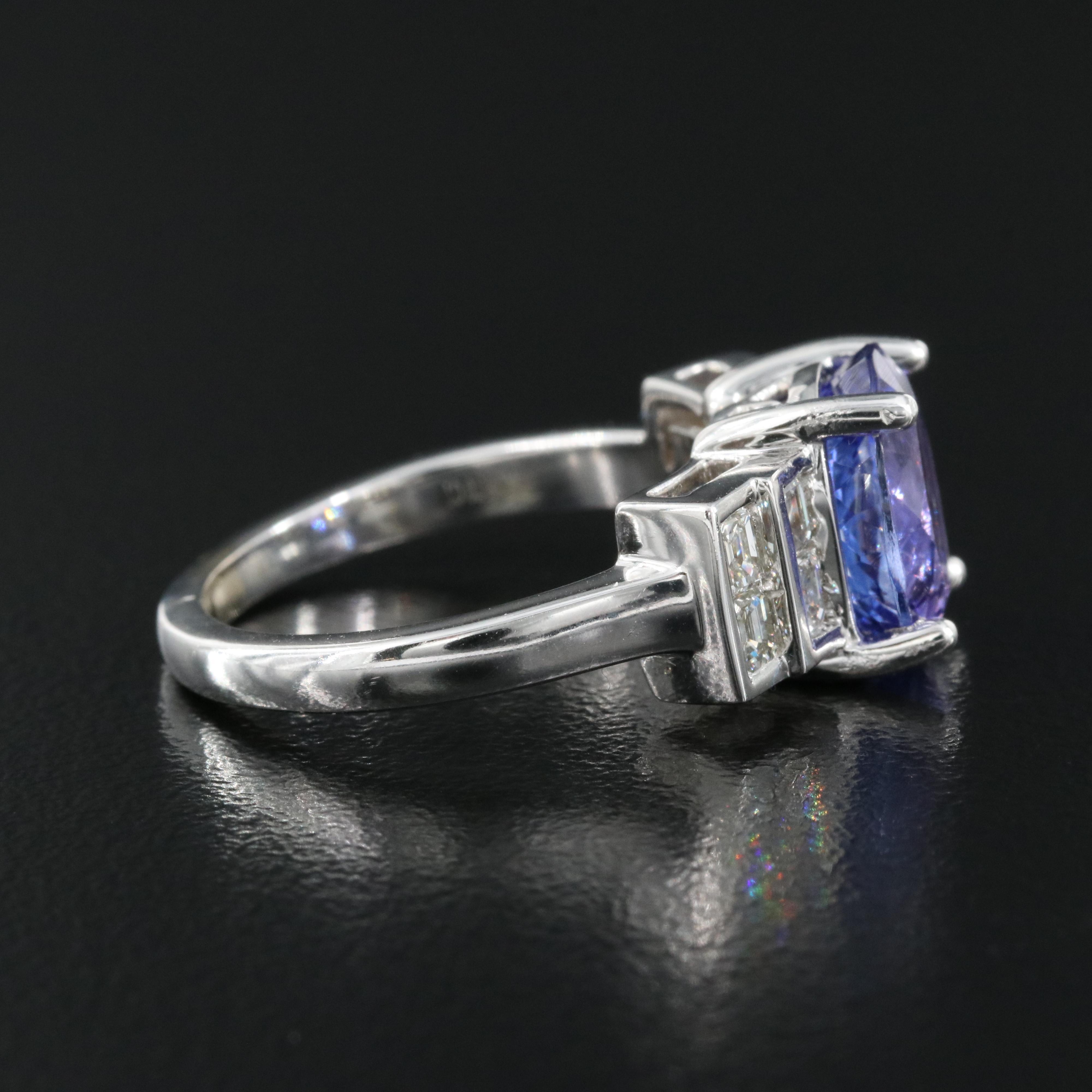 14K 3.26 CT Tanzanite and Diamond Ring