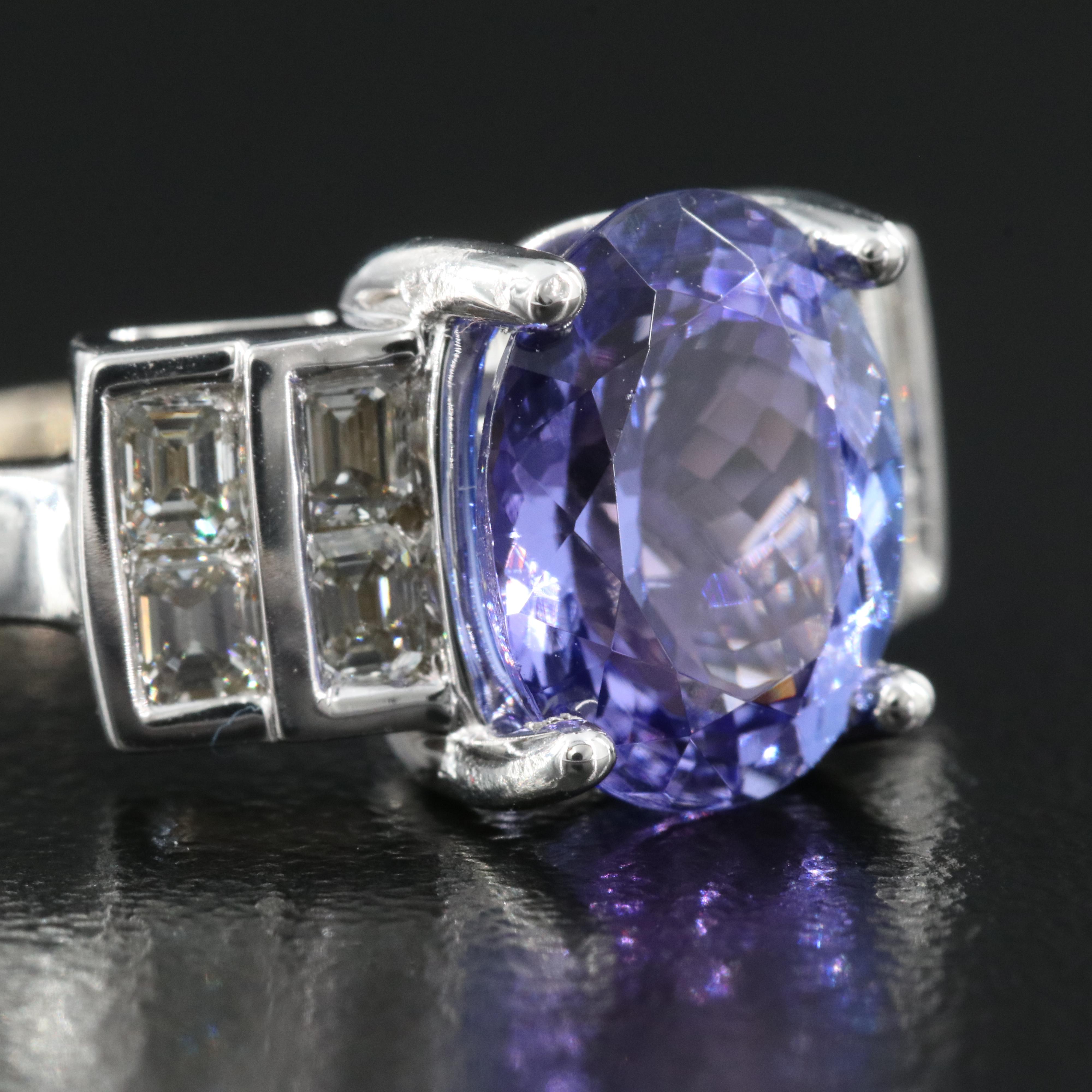 14K 3.26 CT Tanzanite and Diamond Ring
