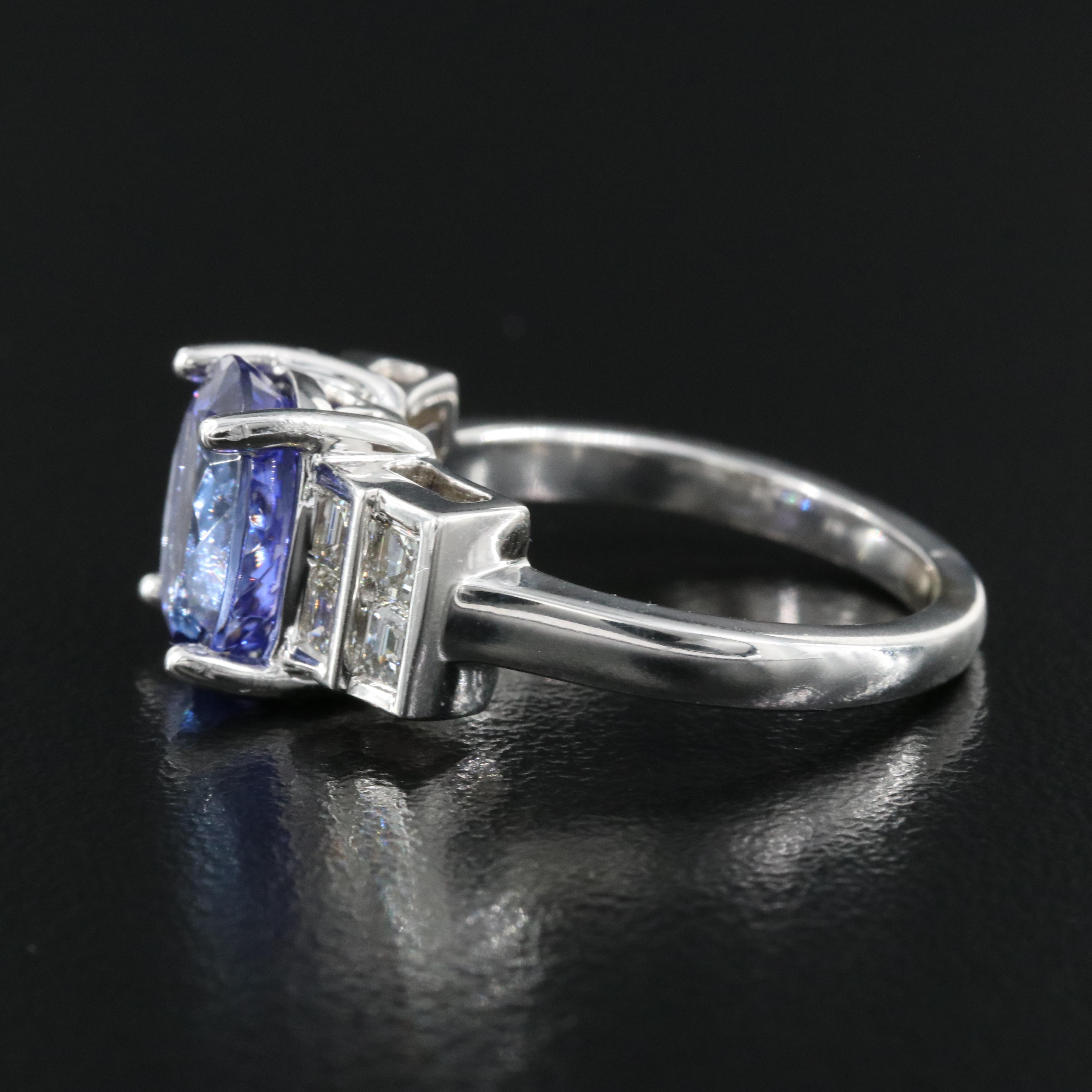 14K 3.26 CT Tanzanite and Diamond Ring