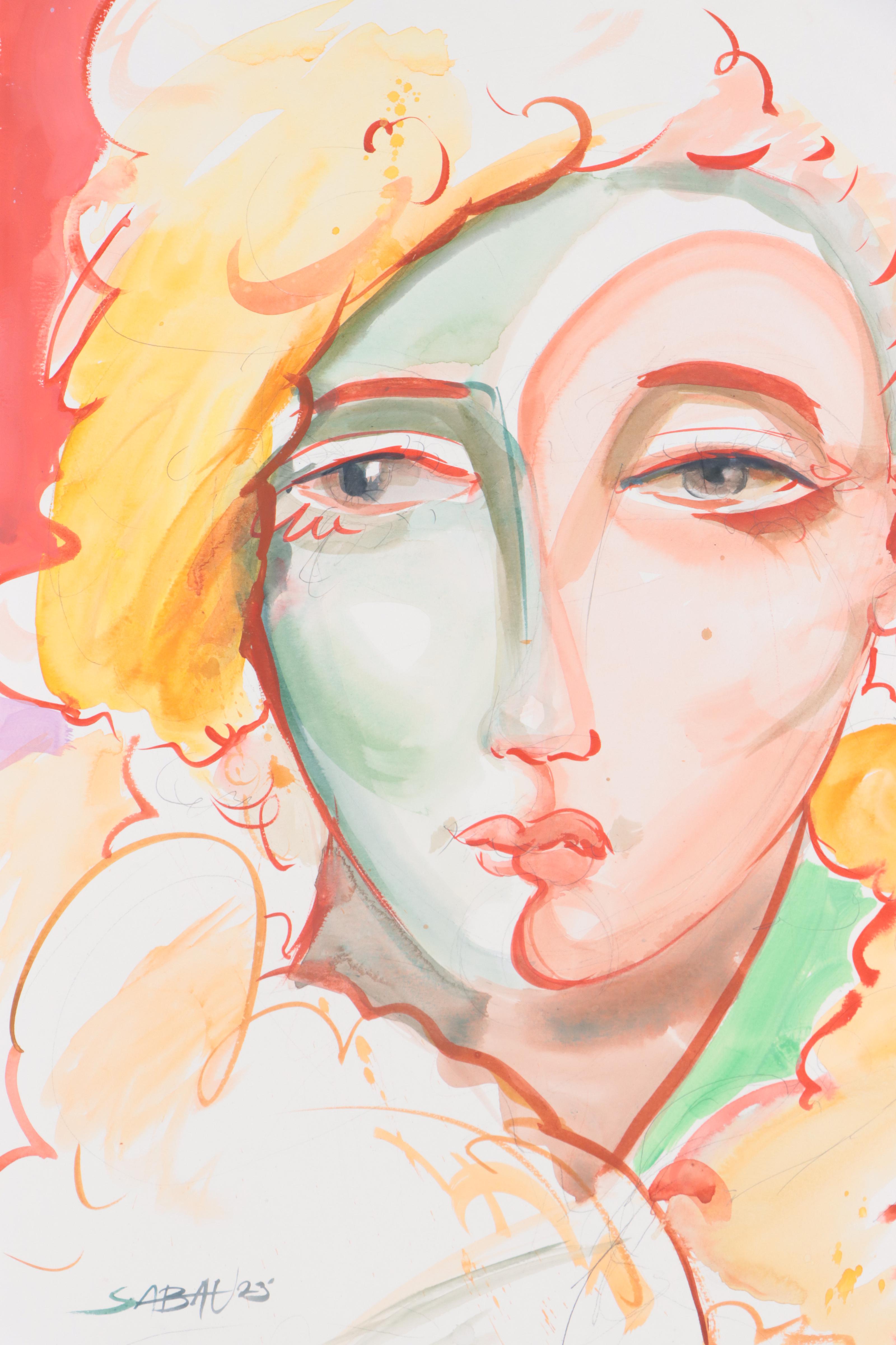 Dan Sabau Watercolor Painting "New Age of Cinema," 2023