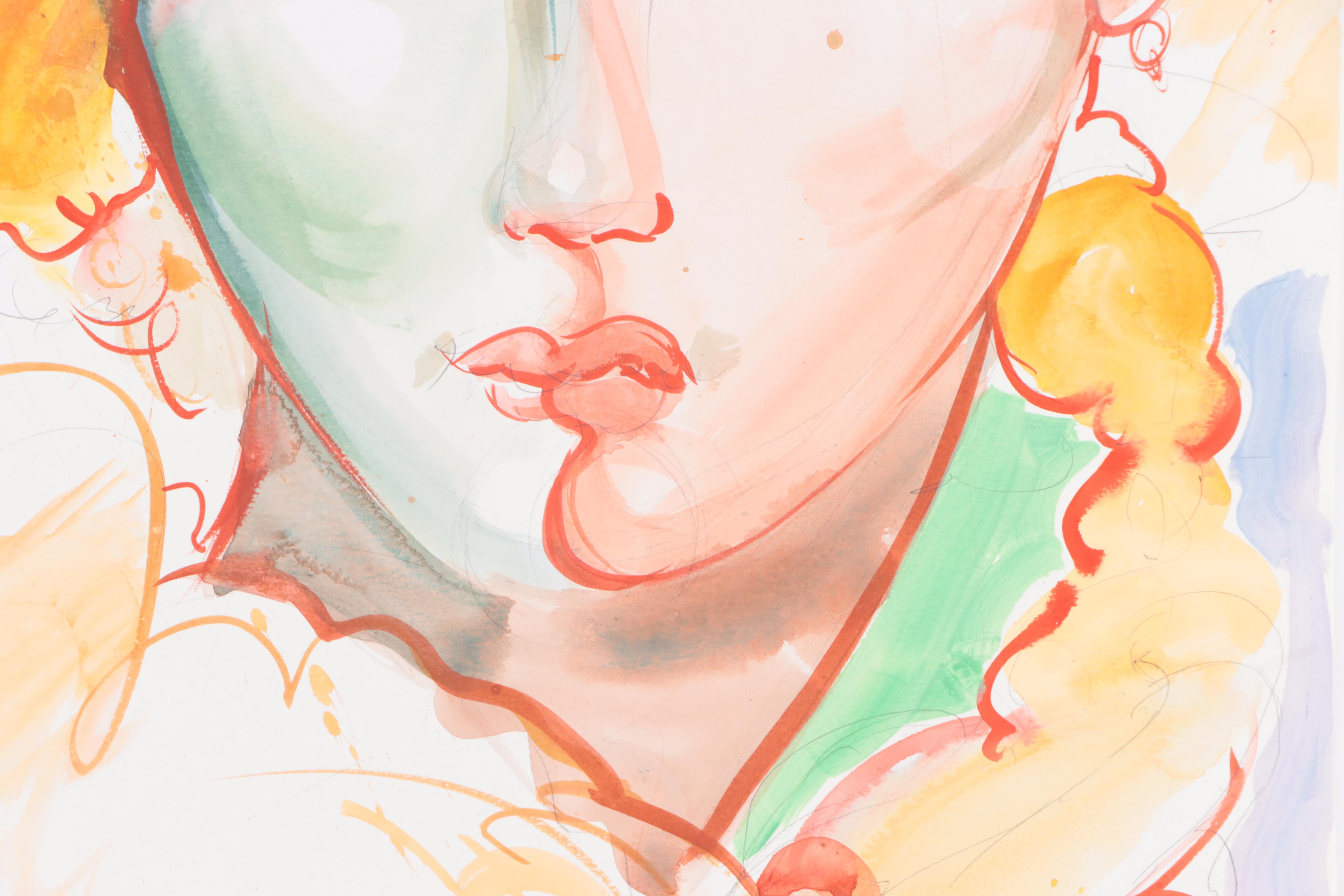 Dan Sabau Watercolor Painting "New Age of Cinema," 2023