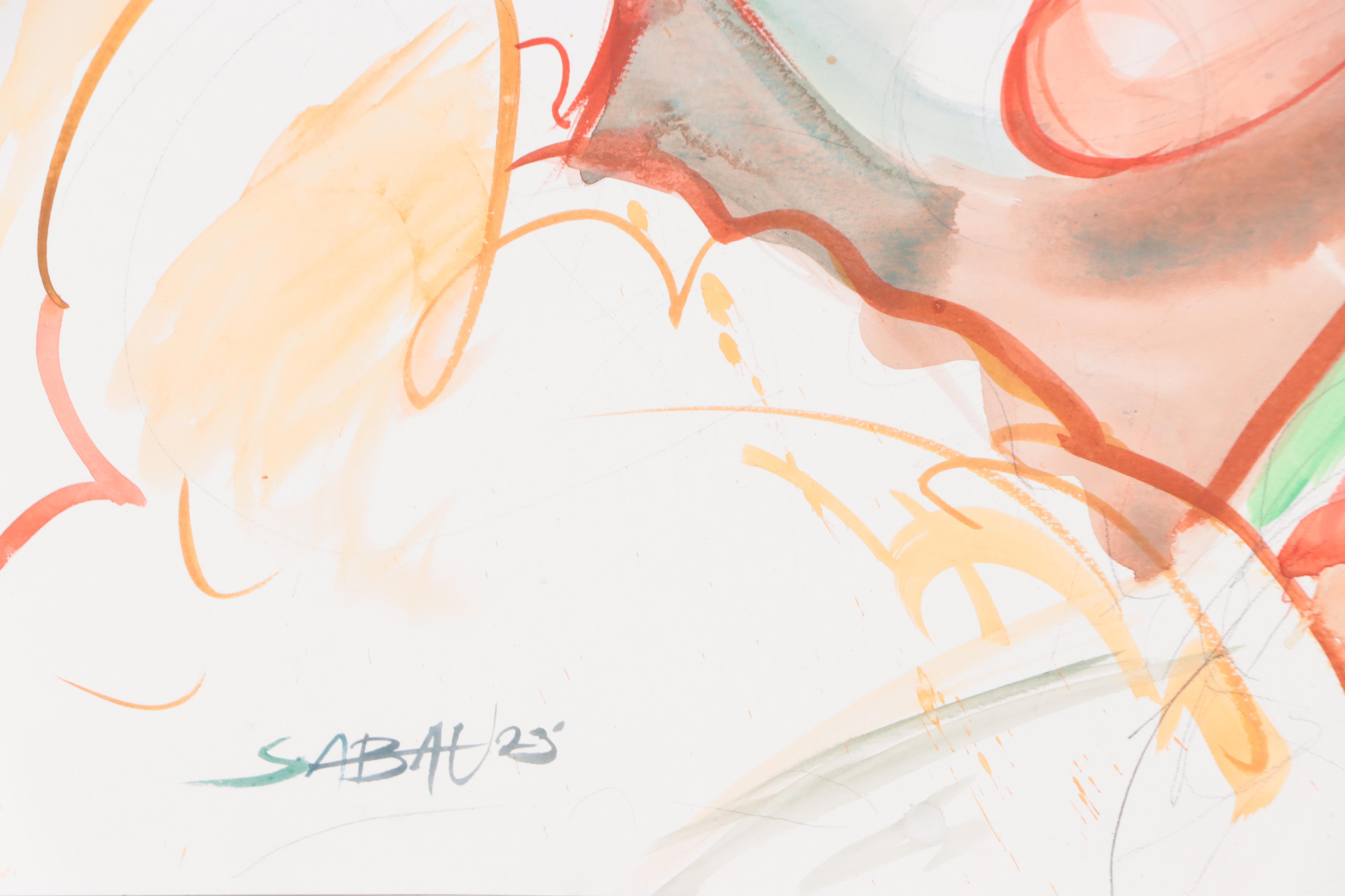 Dan Sabau Watercolor Painting "New Age of Cinema," 2023