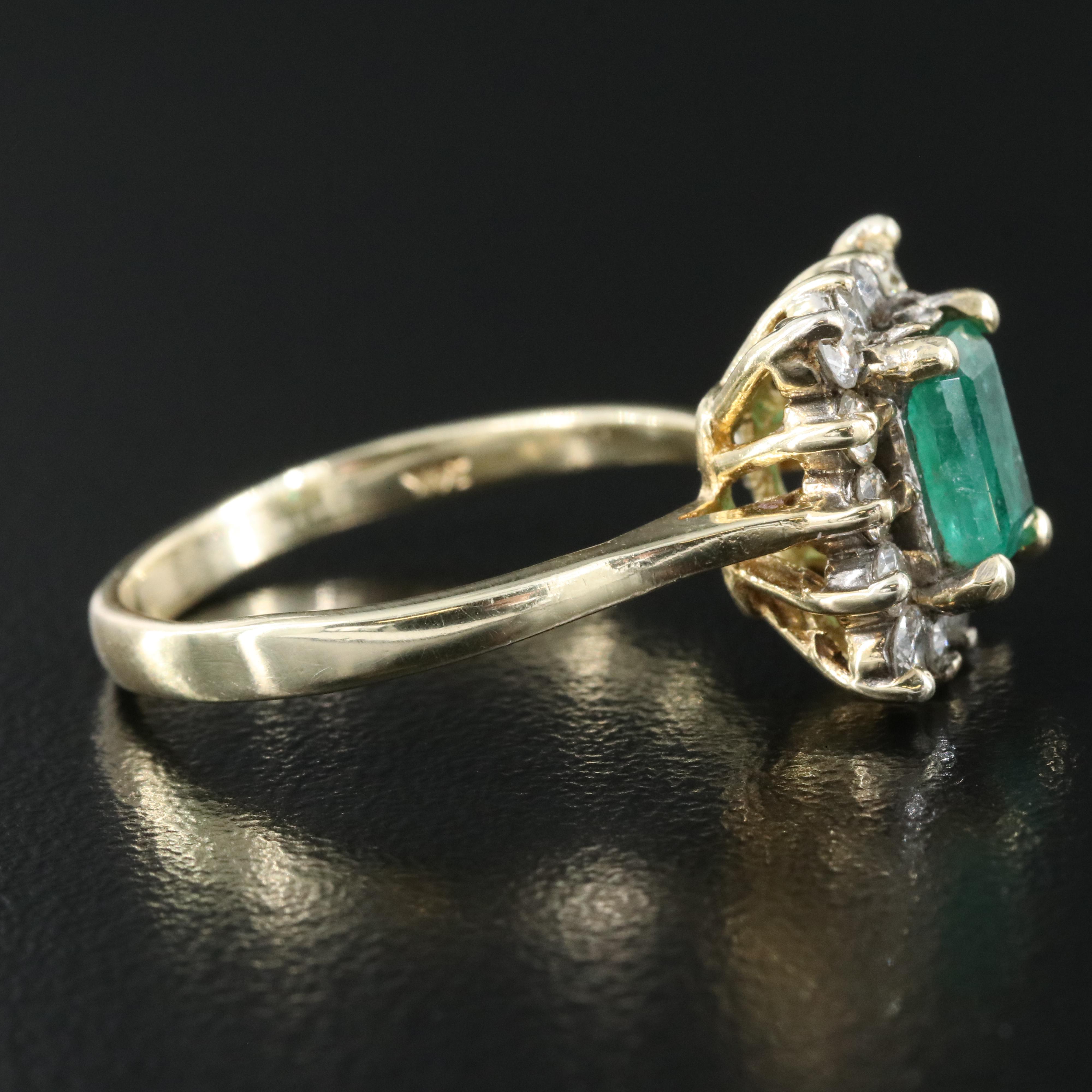 14K 1.25 Emerald and Diamond Ring