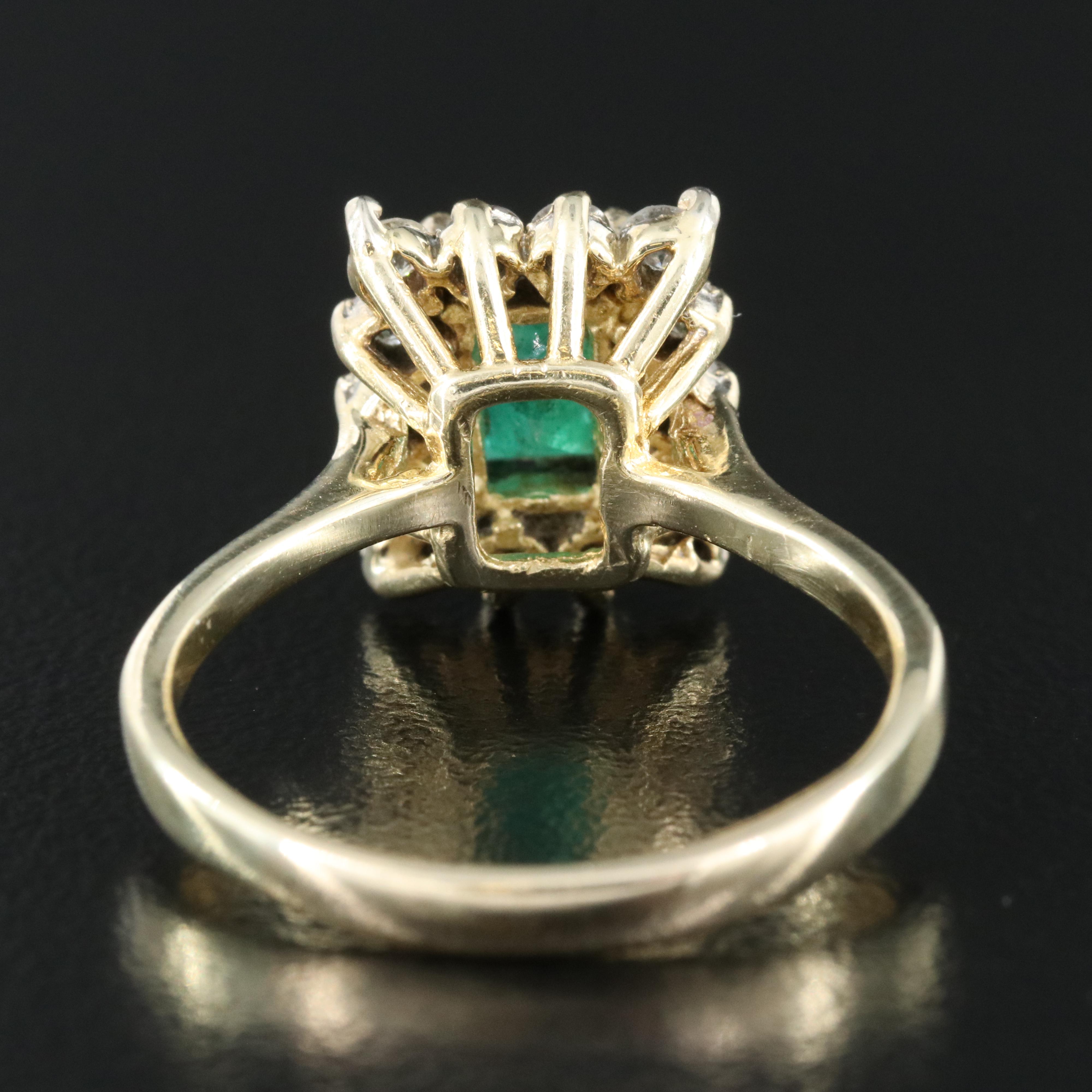 14K 1.25 Emerald and Diamond Ring