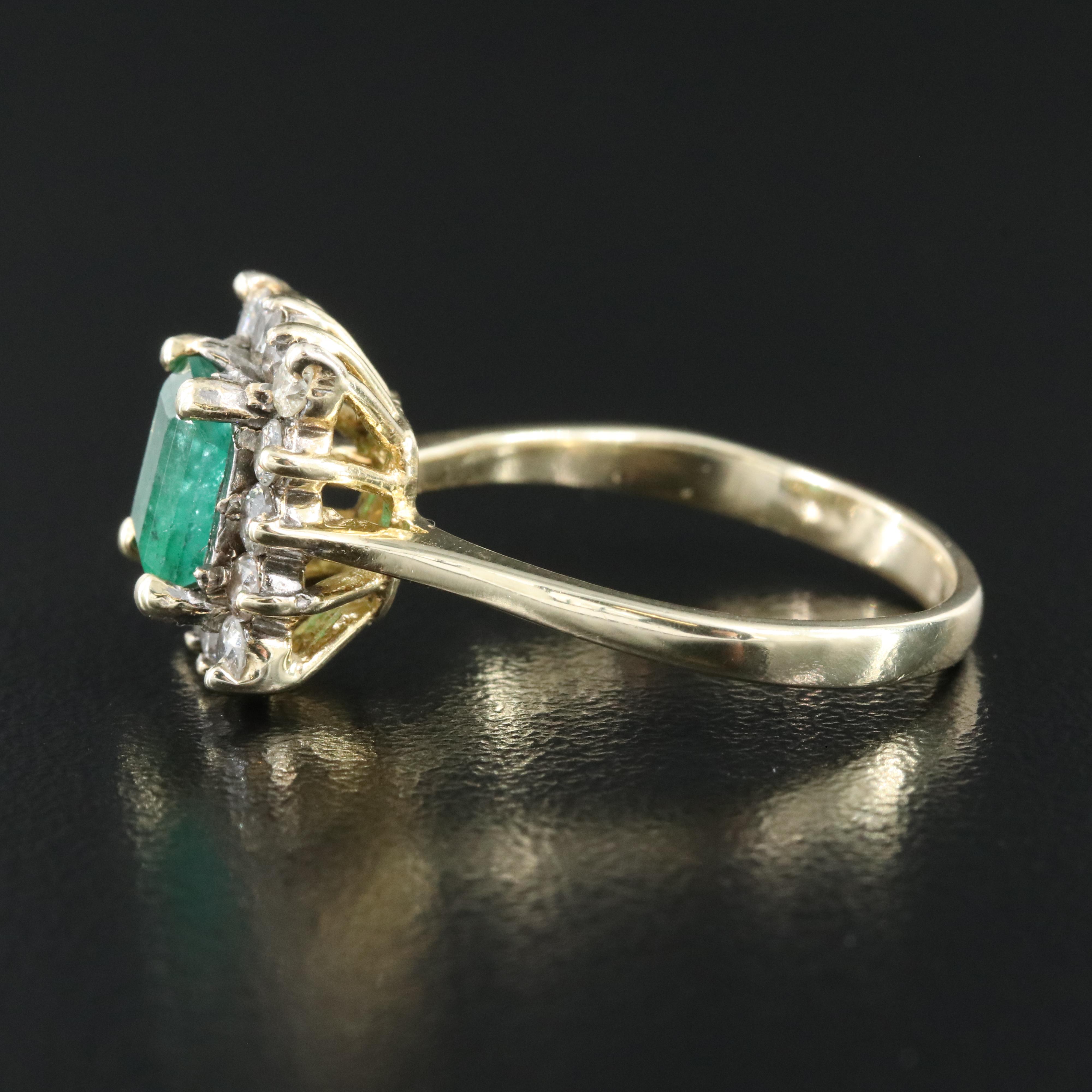 14K 1.25 Emerald and Diamond Ring