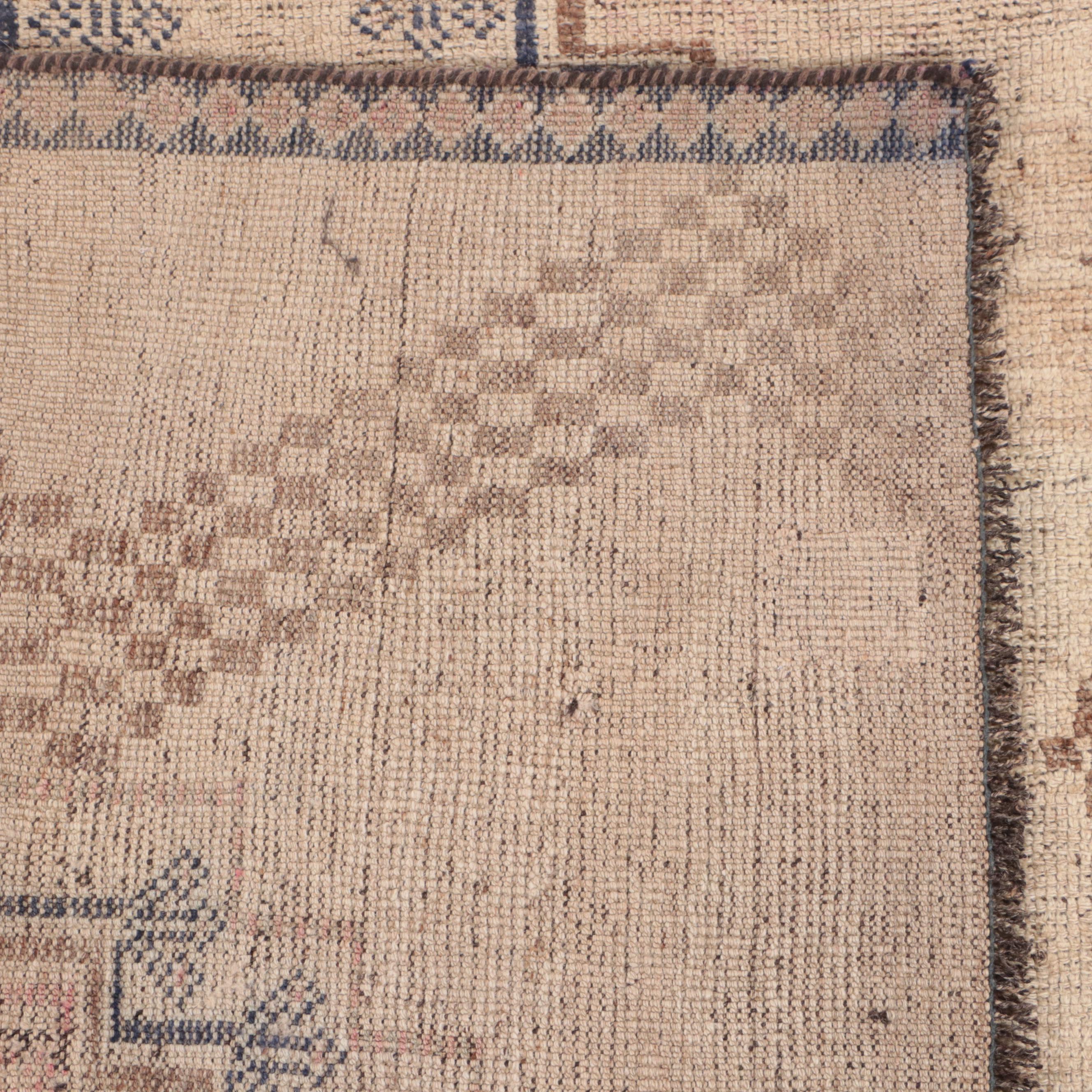 5' x 7'6 Hand-Knotted Signed Afghan Khotan Area Rug