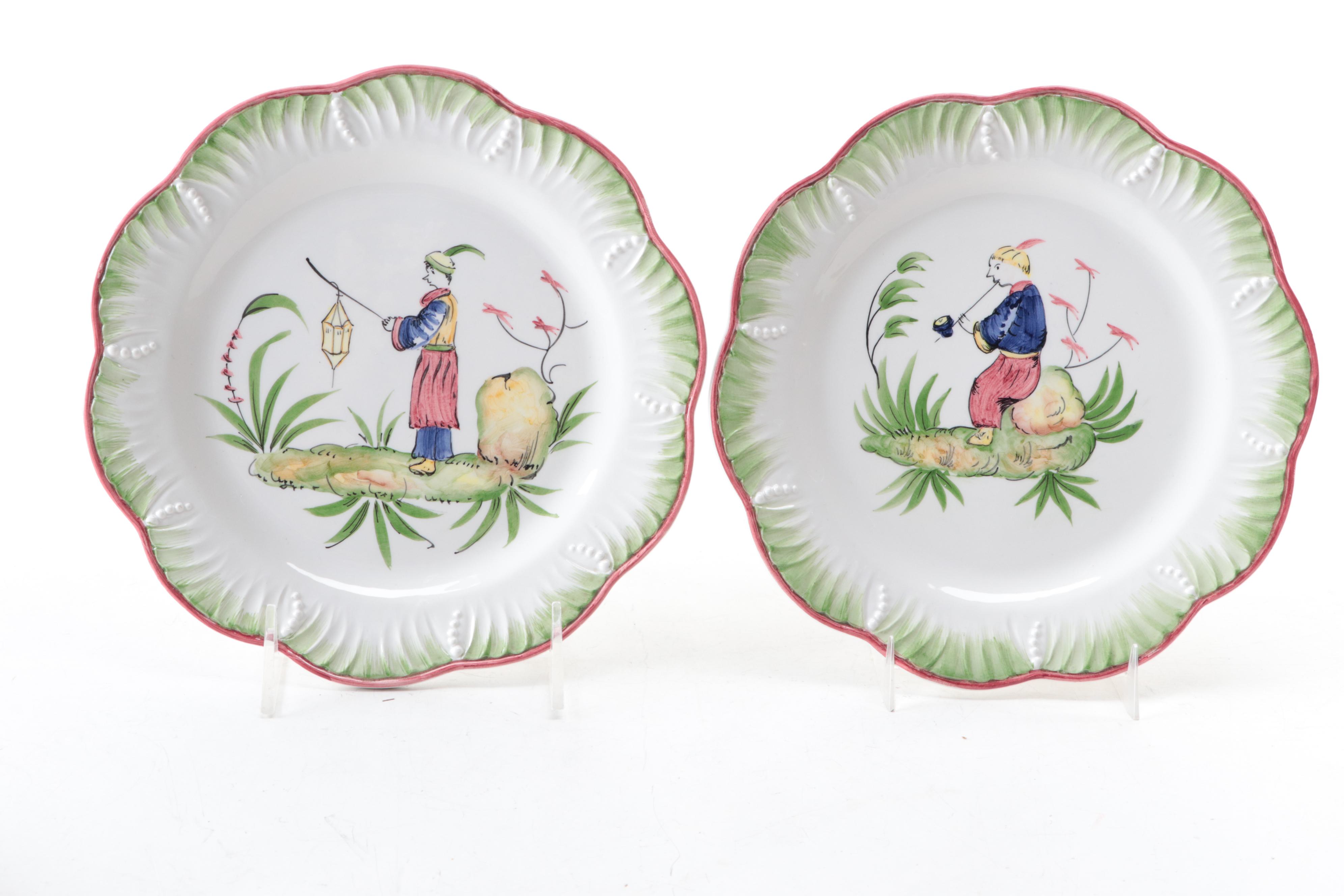 Italian Faïence Chinoiserie Style Plates